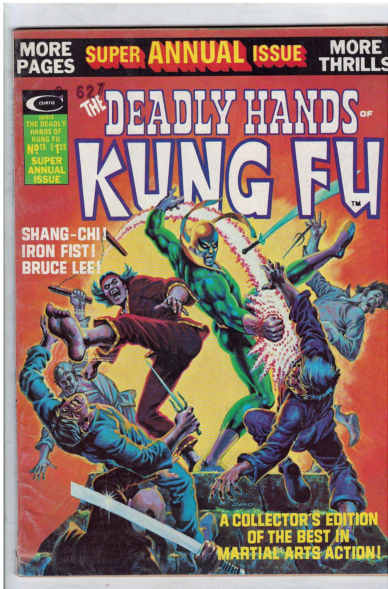 ACTUAL SCAN OF COMIC!<br>Stamp on Cover - See Scan Cover of Deadly Hands of Kung Fu (Vol 1) (Magazine) #15. One of 250,000 Vintage American Comics on sale from Krypton!