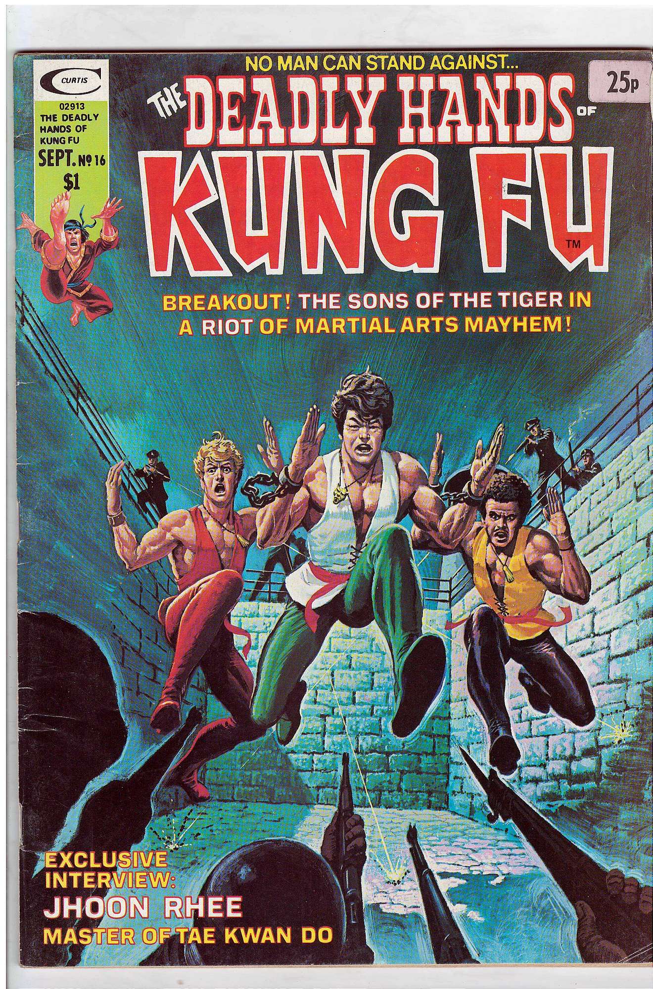 ACTUAL SCAN OF COMIC!<br>Label on Cover - See Scan Cover of Deadly Hands of Kung Fu (Vol 1) (Magazine) #16. One of 250,000 Vintage American Comics on sale from Krypton!