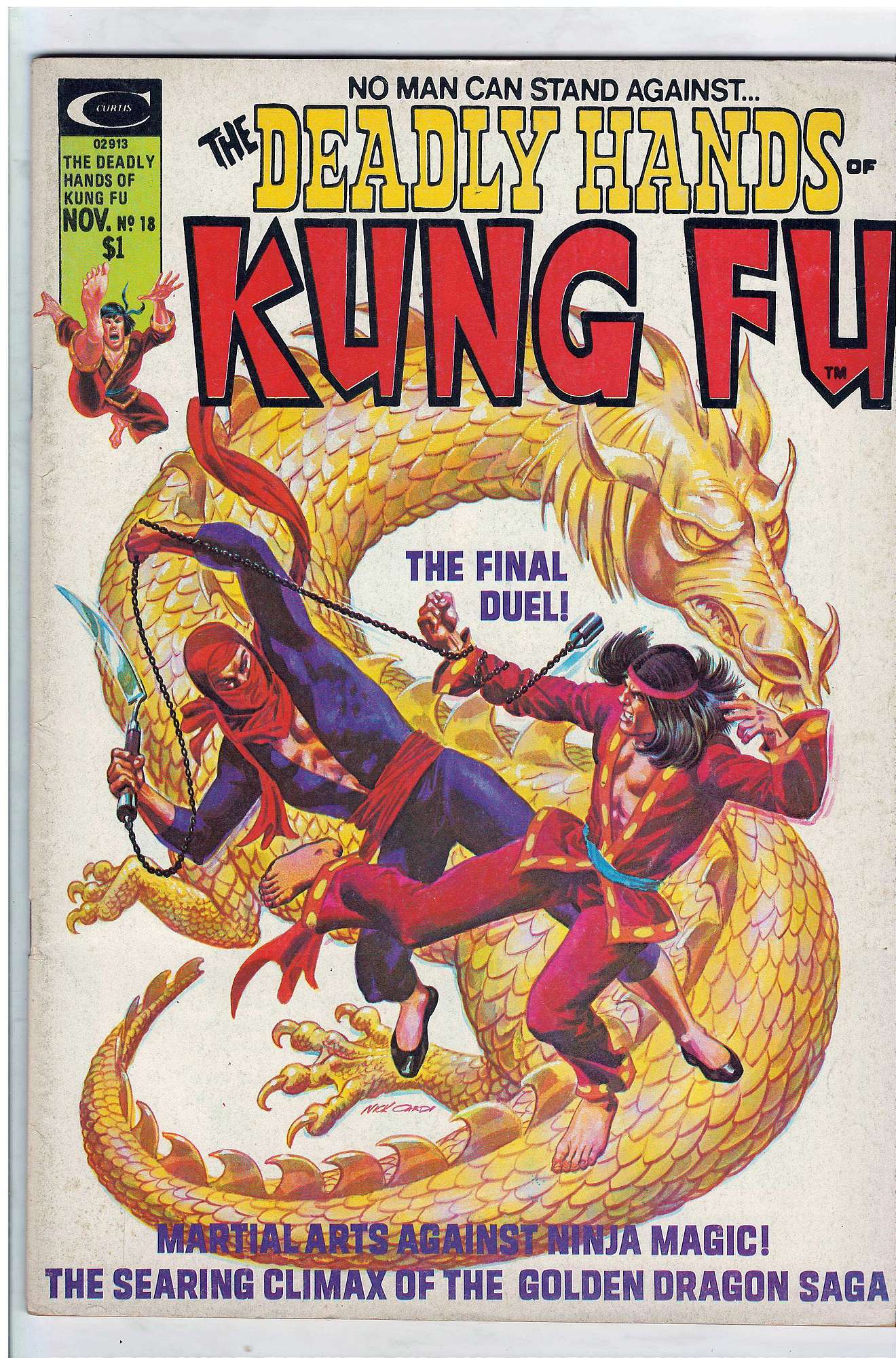 ACTUAL SCAN OF COMIC!<br> Cover of Deadly Hands of Kung Fu (Vol 1) (Magazine) #18. One of 250,000 Vintage American Comics on sale from Krypton!