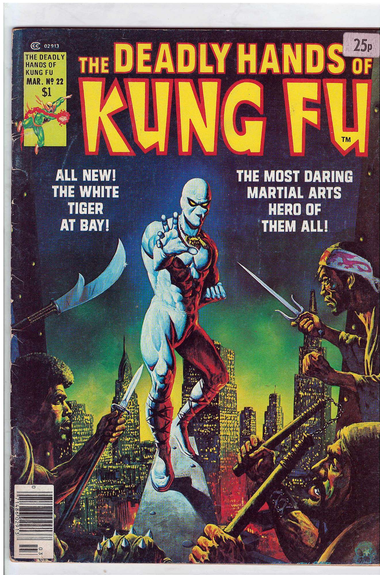 1st brief Jack of Hearts<br>ACTUAL SCAN OF COMIC!<br>Label on Cover - See Scan Cover of Deadly Hands of Kung Fu (Vol 1) (Magazine) #22. One of 250,000 Vintage American Comics on sale from Krypton!