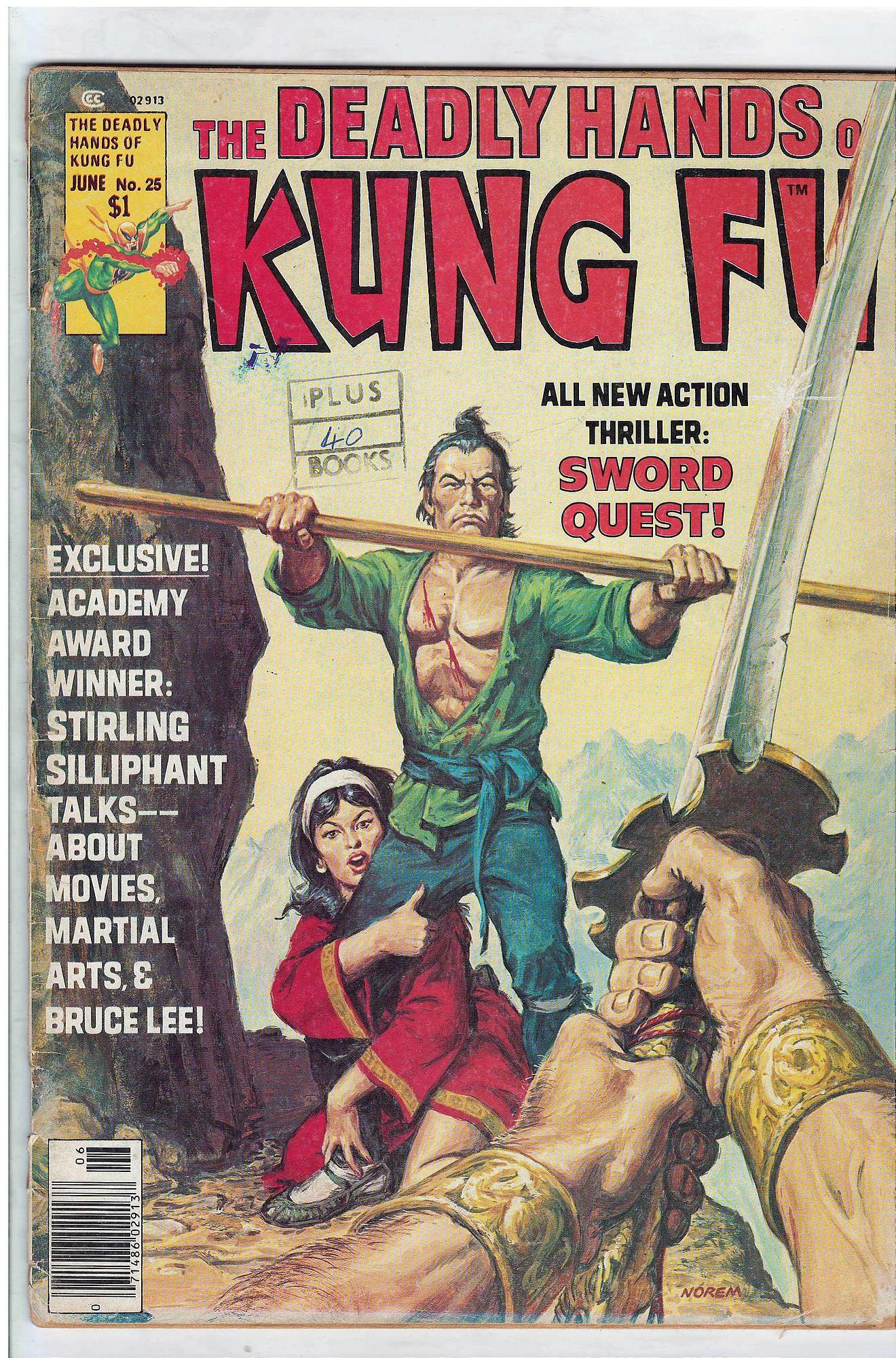 ACTUAL SCAN OF COMIC!<br>Stamp on Cover - See Scan Cover of Deadly Hands of Kung Fu (Vol 1) (Magazine) #25. One of 250,000 Vintage American Comics on sale from Krypton!