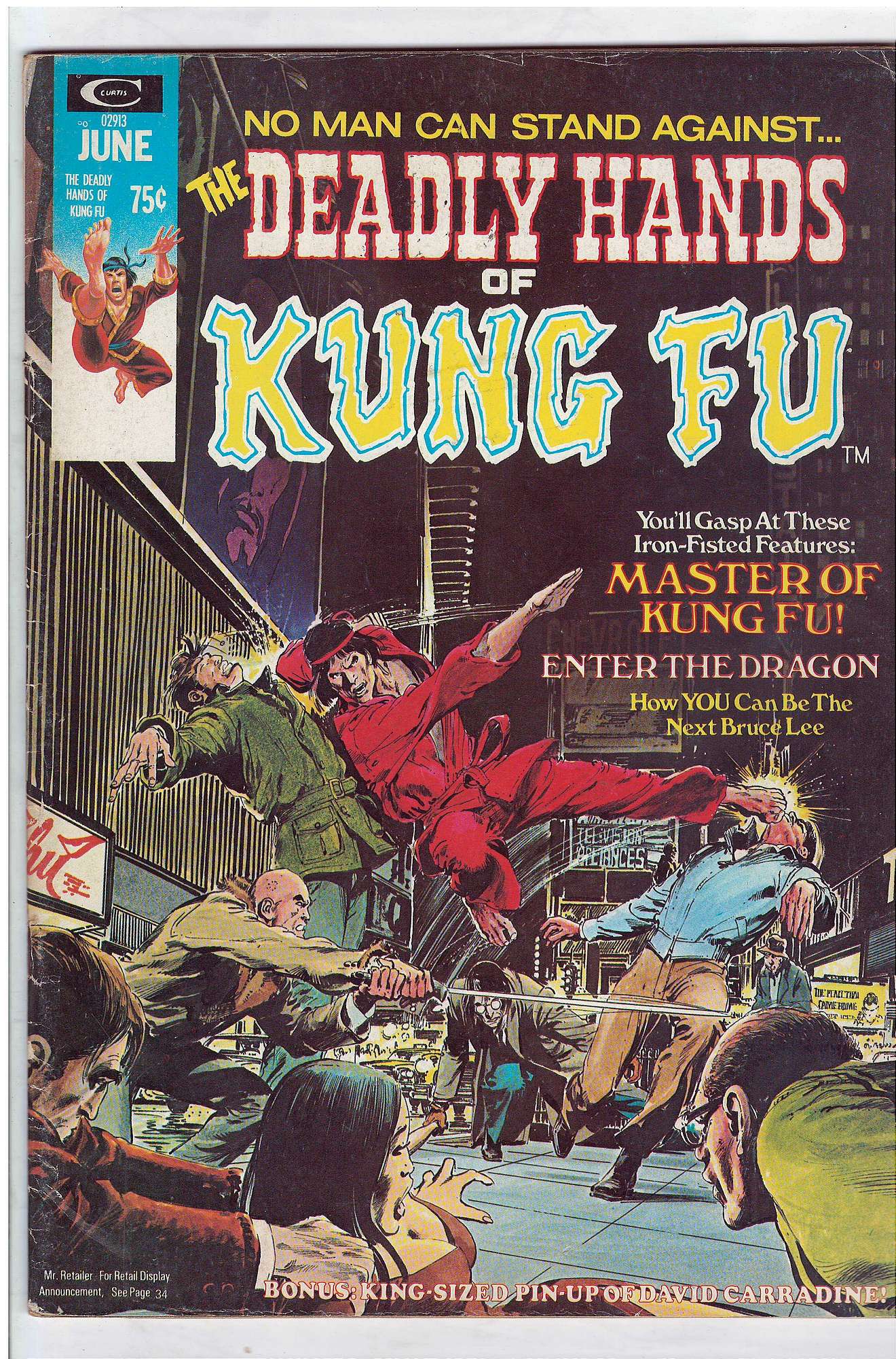 Origin Shang-Chi Master of Kung-Fu<br>ACTUAL SCAN OF COMIC!<br> Cover of Deadly Hands of Kung Fu (Vol 1) (Magazine) #2. One of 250,000 Vintage American Comics on sale from Krypton!