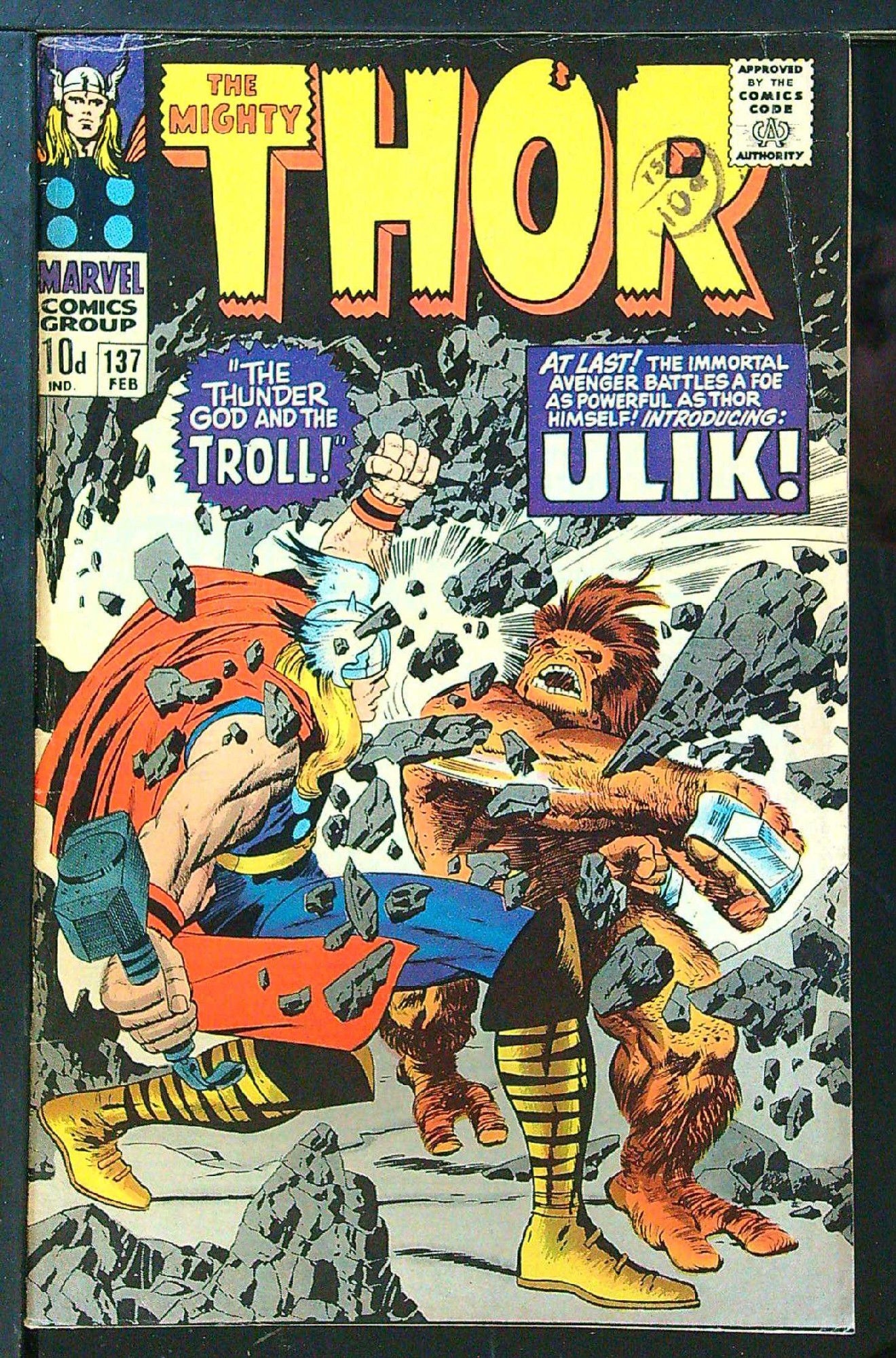 Cover of Thor (Vol 1) #137. One of 250,000 Vintage American Comics on sale from Krypton!