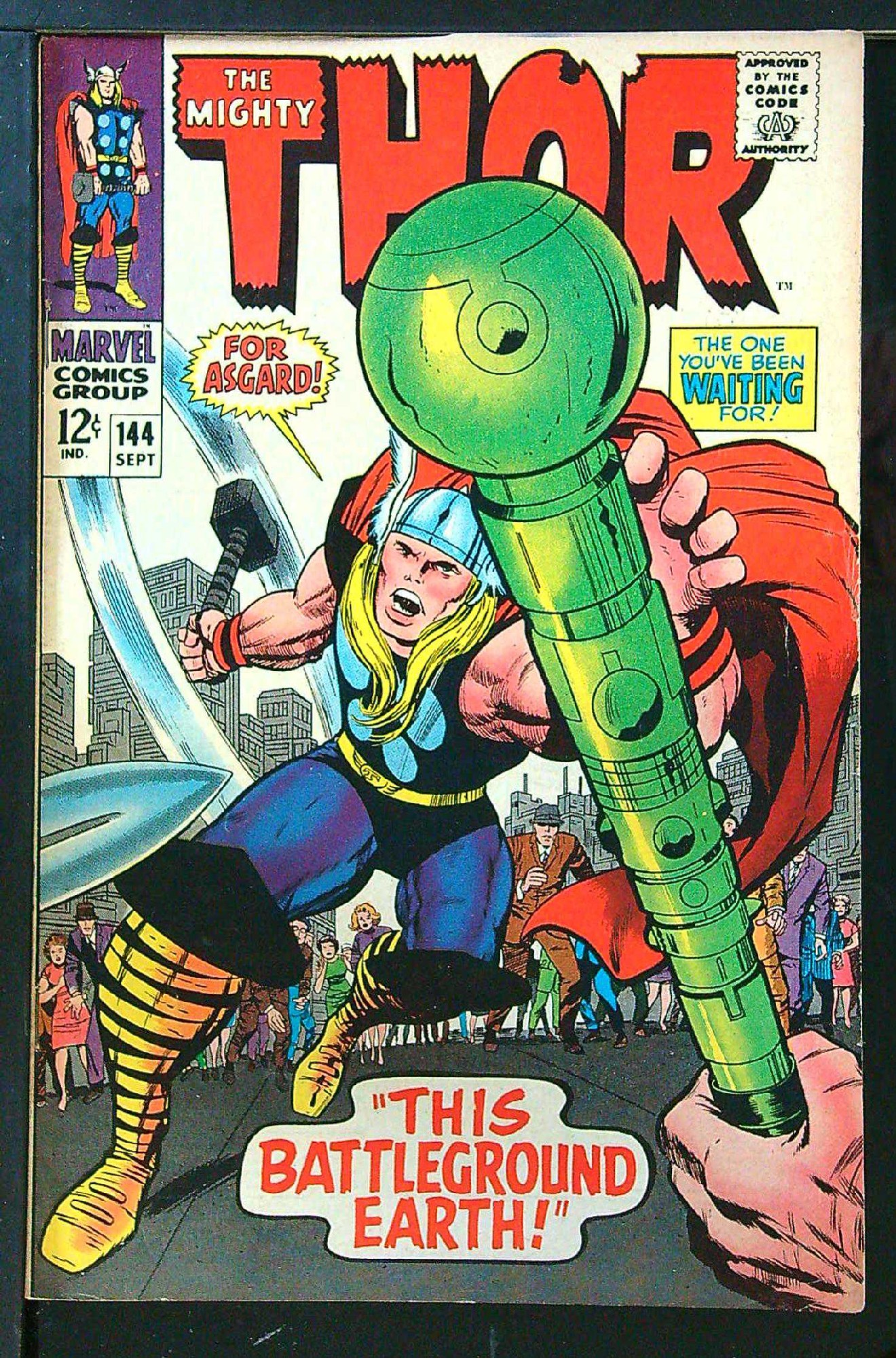 Cover of Thor (Vol 1) #144. One of 250,000 Vintage American Comics on sale from Krypton!
