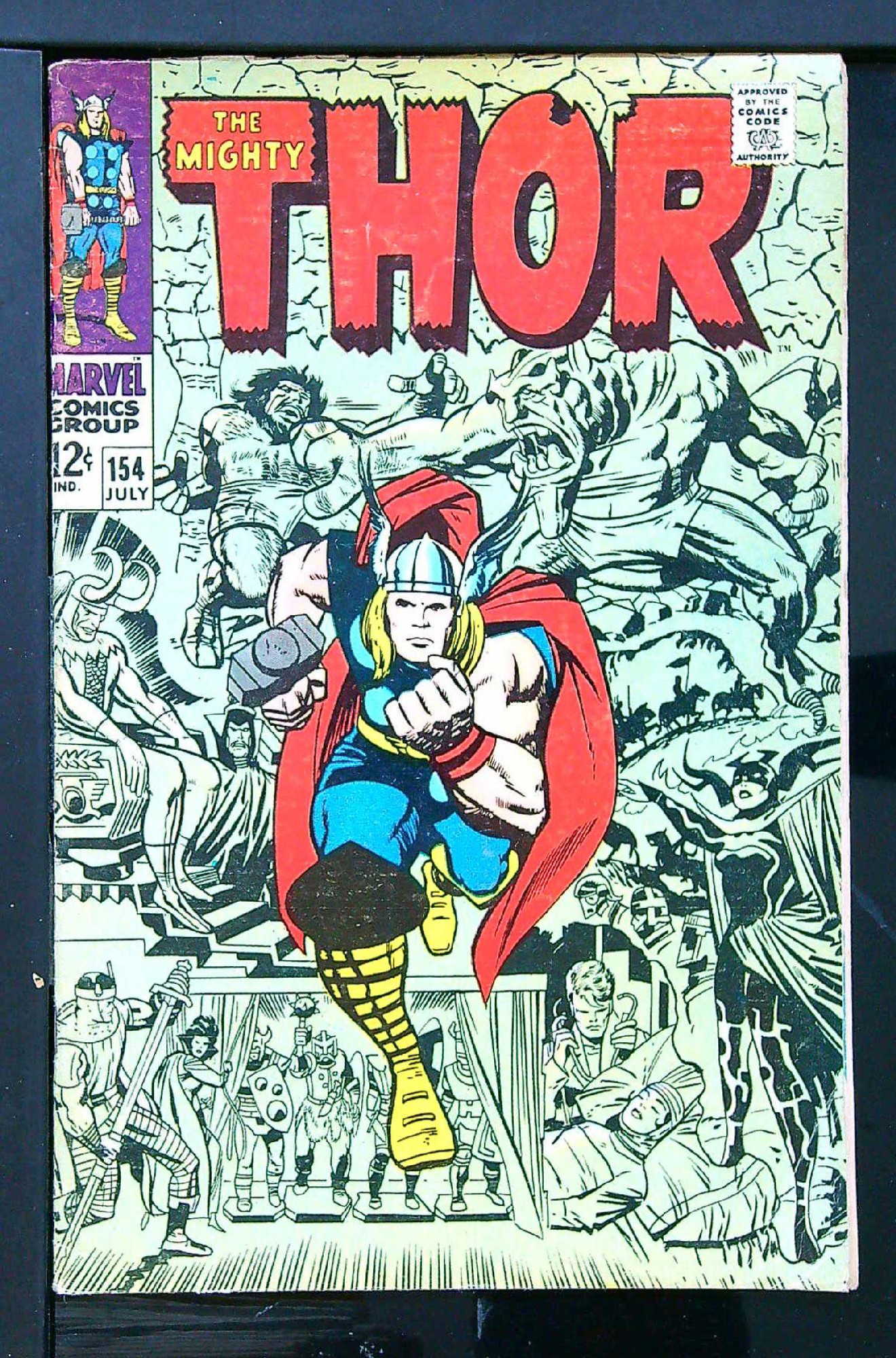Cover of Thor (Vol 1) #154. One of 250,000 Vintage American Comics on sale from Krypton!