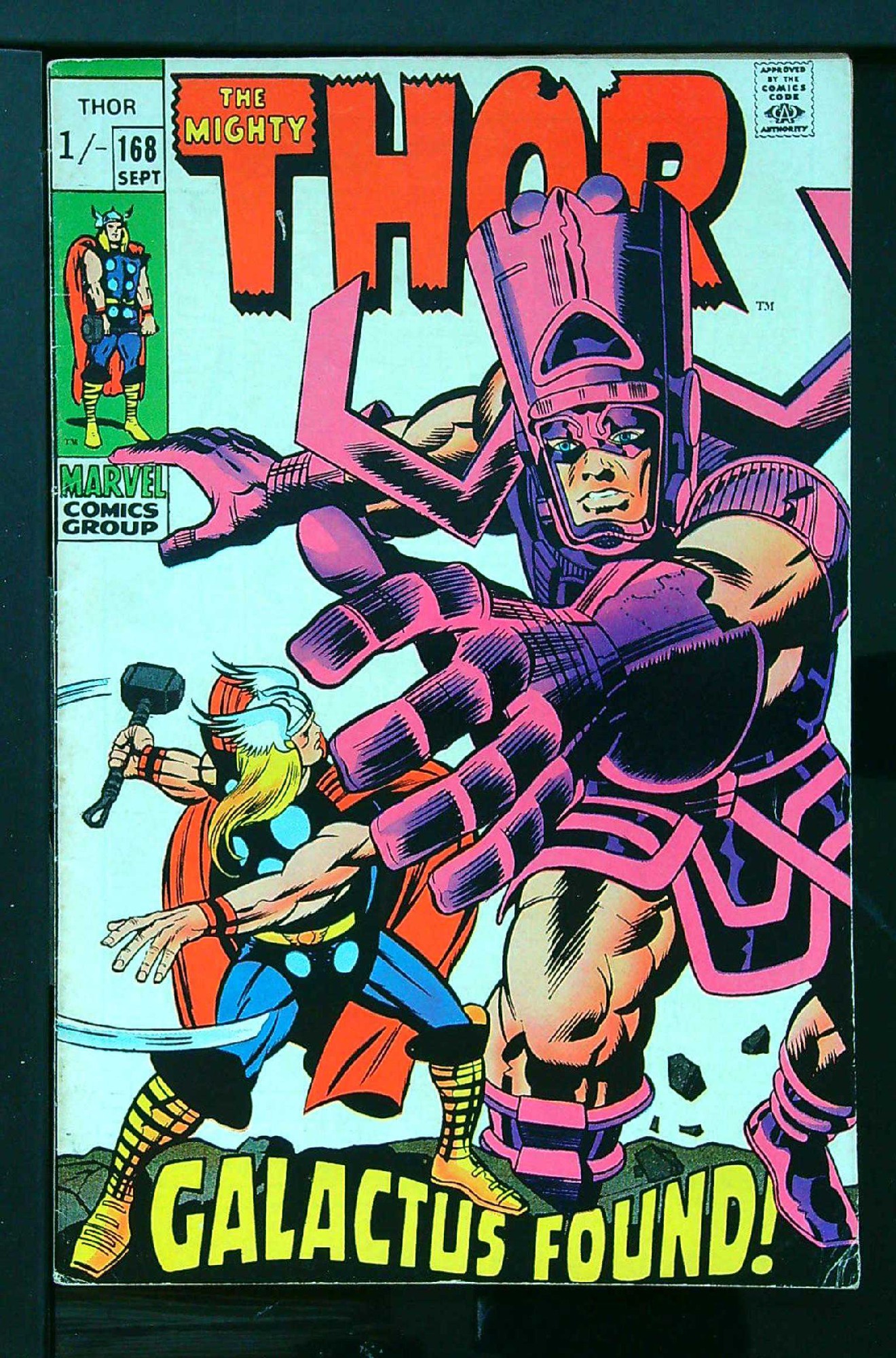 Cover of Thor (Vol 1) #168. One of 250,000 Vintage American Comics on sale from Krypton!