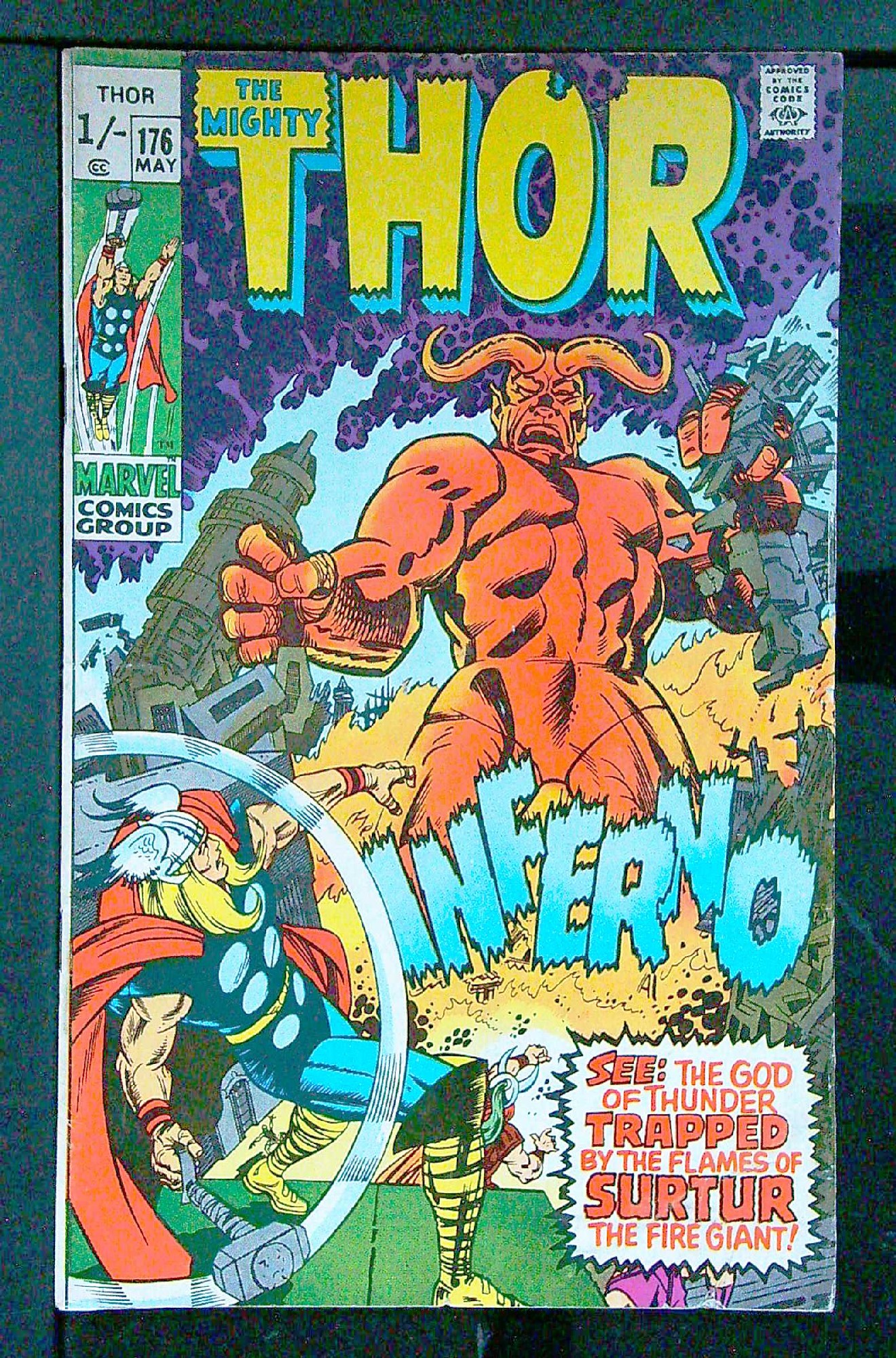 Cover of Thor (Vol 1) #176. One of 250,000 Vintage American Comics on sale from Krypton!