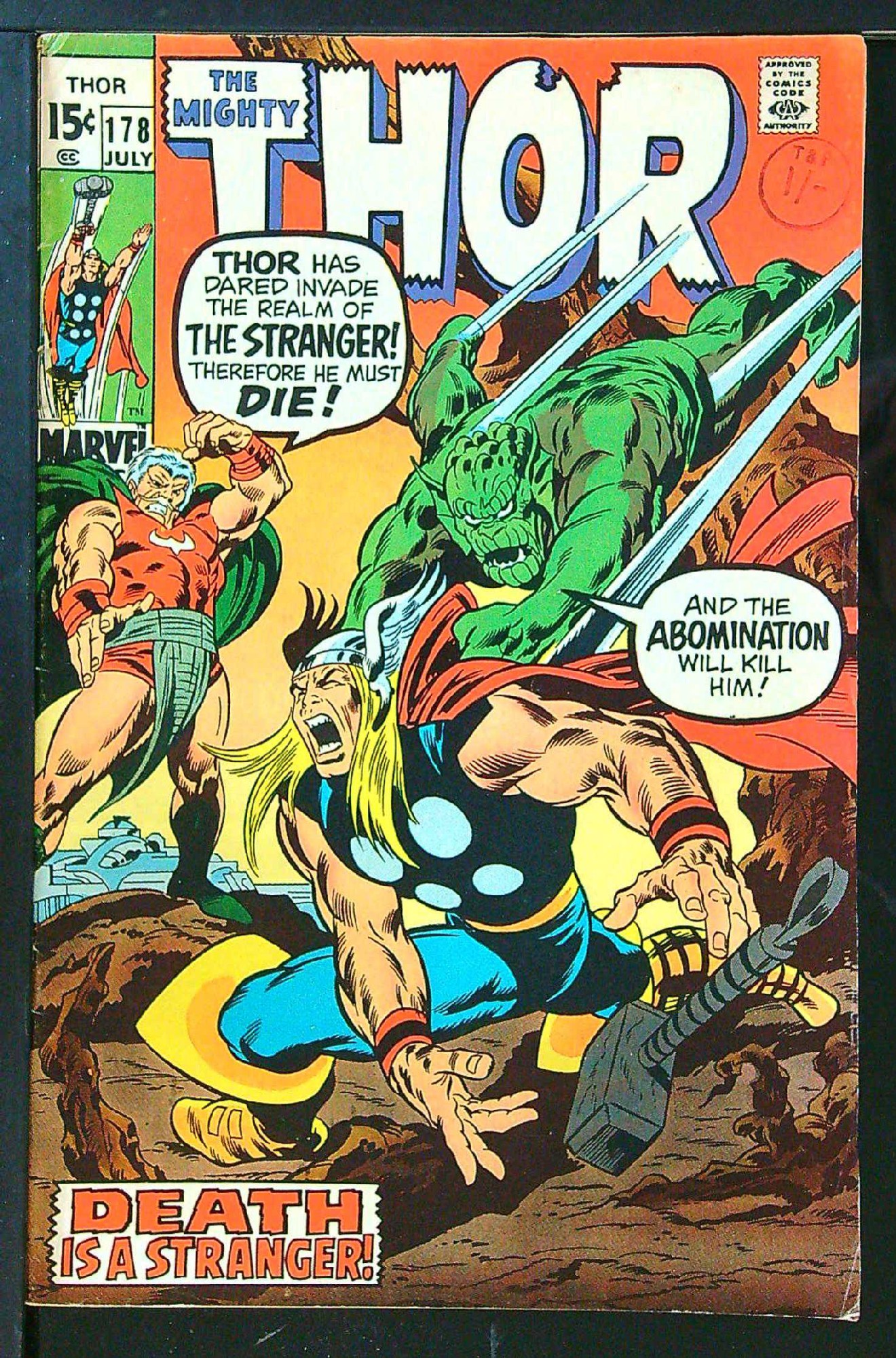 Cover of Thor (Vol 1) #178. One of 250,000 Vintage American Comics on sale from Krypton!