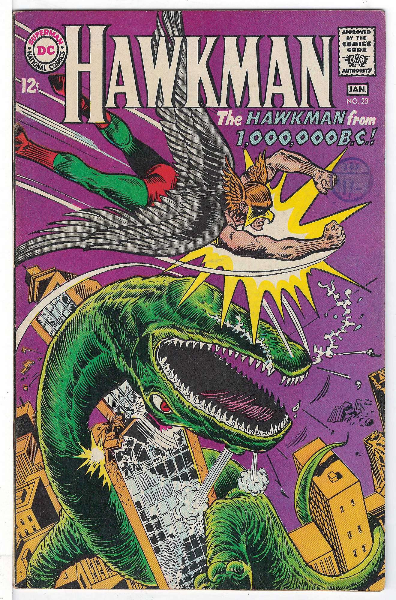 ACTUAL SCAN OF COMIC!<br>Stamp on Cover. See Scan. Cover of Hawkman (Vol 1) #23. One of 250,000 Vintage American Comics on sale from Krypton!