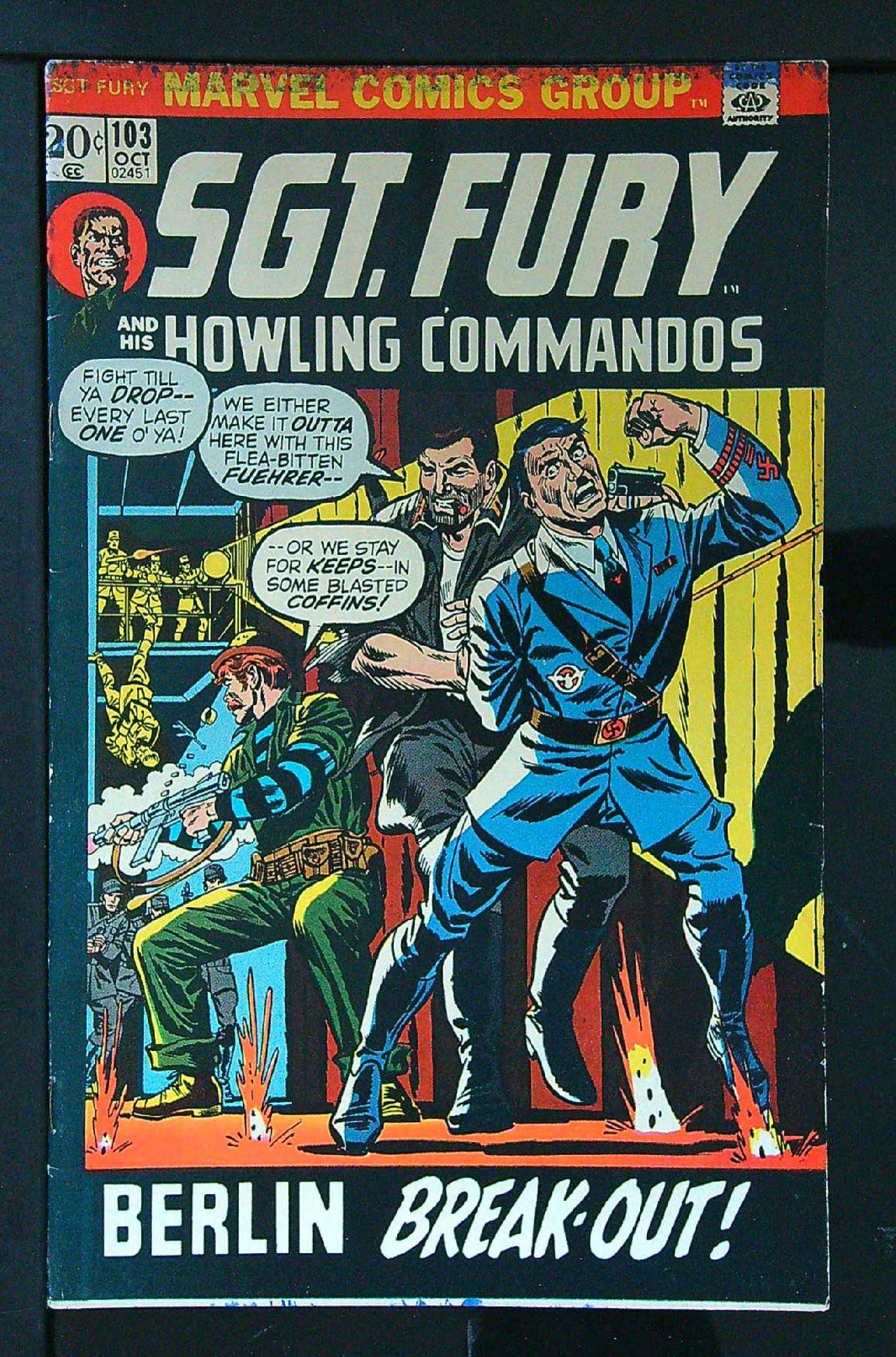 Cover of Sgt. Fury & His Howling Commandos #103. One of 250,000 Vintage American Comics on sale from Krypton!