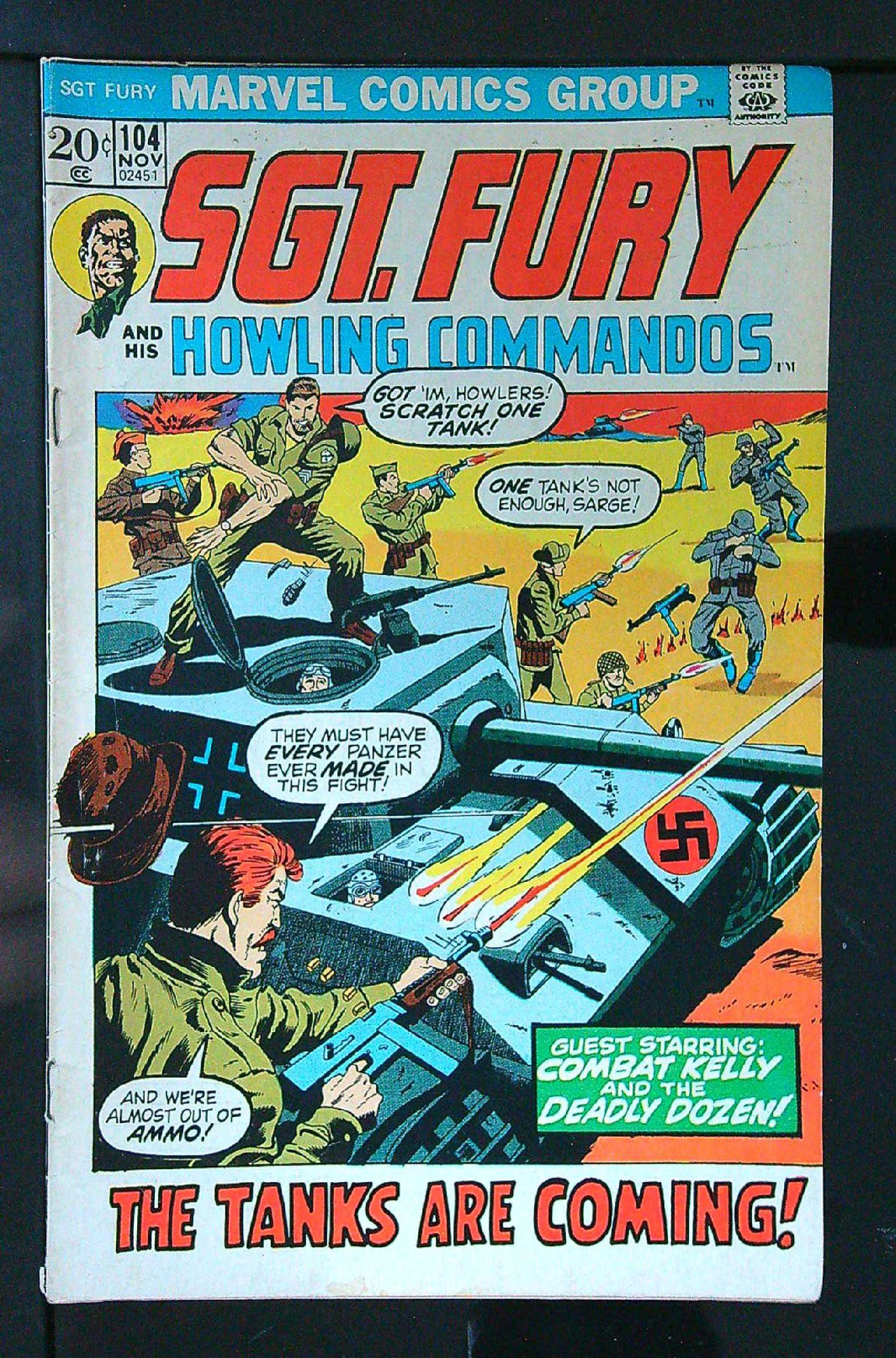 Cover of Sgt. Fury & His Howling Commandos #104. One of 250,000 Vintage American Comics on sale from Krypton!