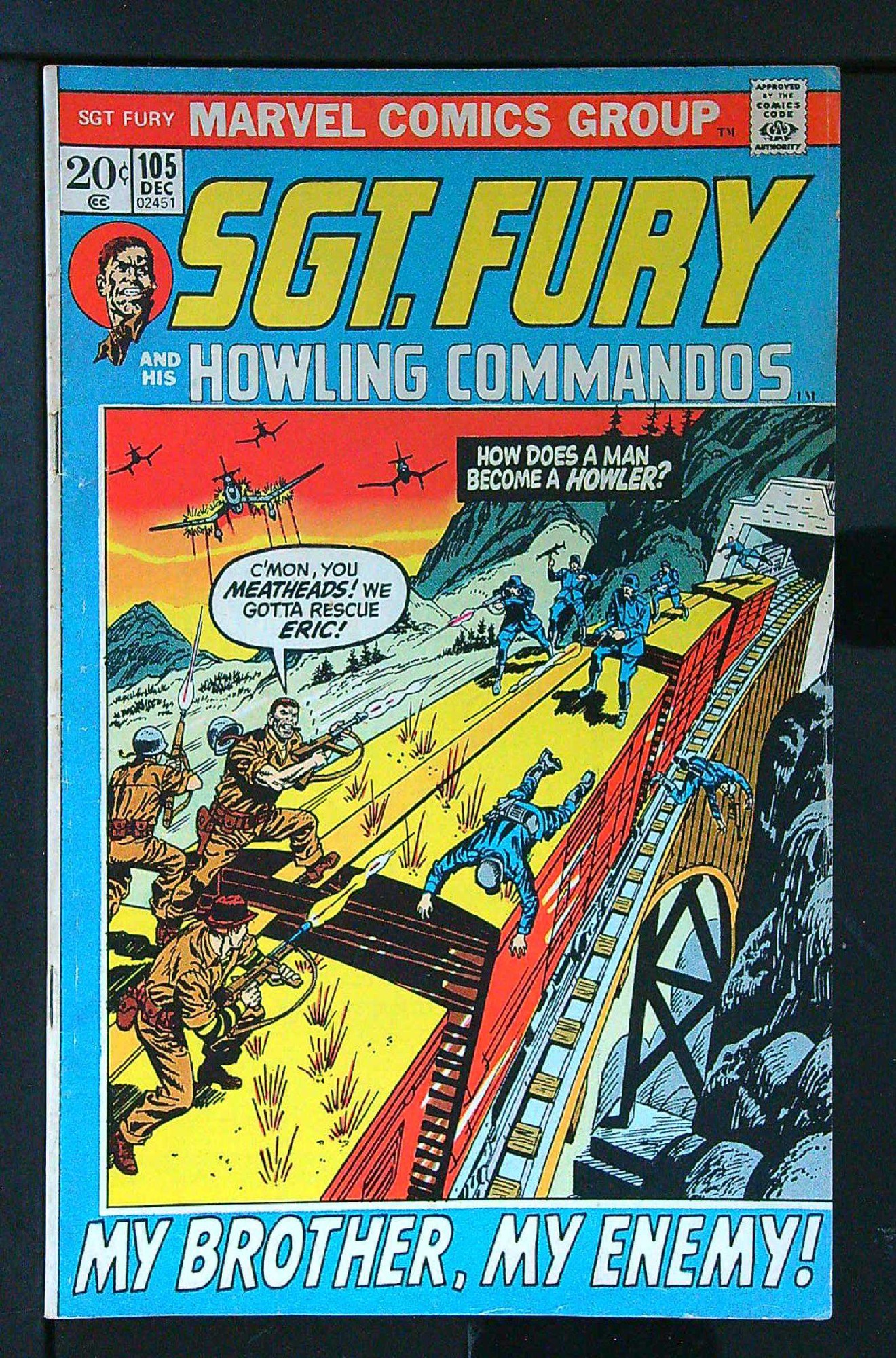 Cover of Sgt. Fury & His Howling Commandos #105. One of 250,000 Vintage American Comics on sale from Krypton!
