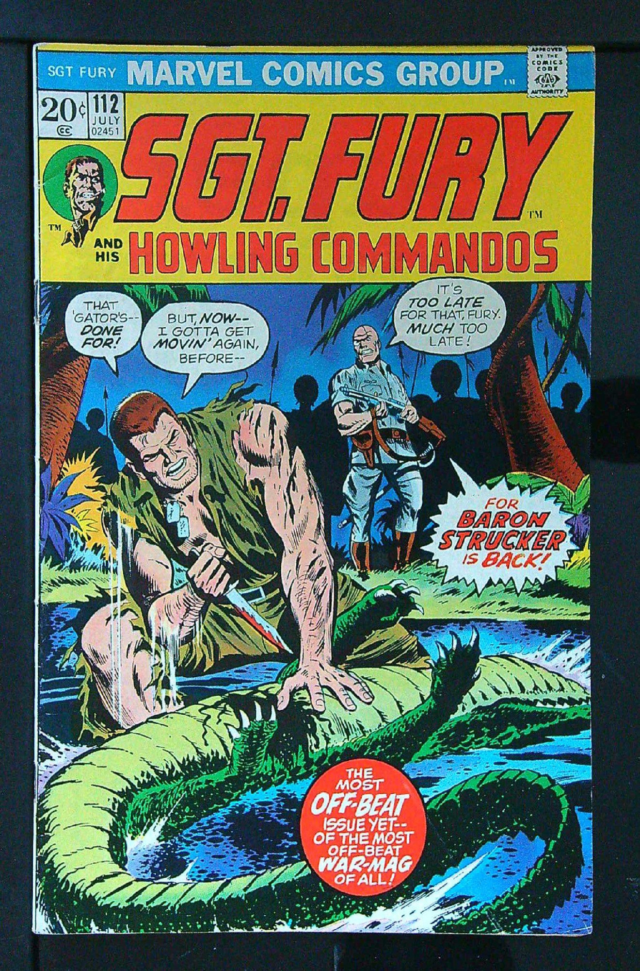 Cover of Sgt. Fury & His Howling Commandos #112. One of 250,000 Vintage American Comics on sale from Krypton!