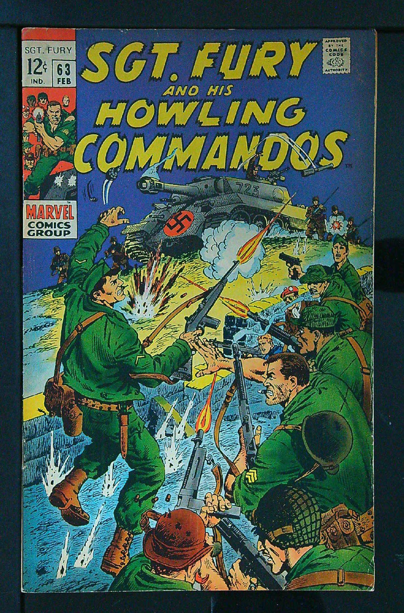 Cover of Sgt. Fury & His Howling Commandos #63. One of 250,000 Vintage American Comics on sale from Krypton!