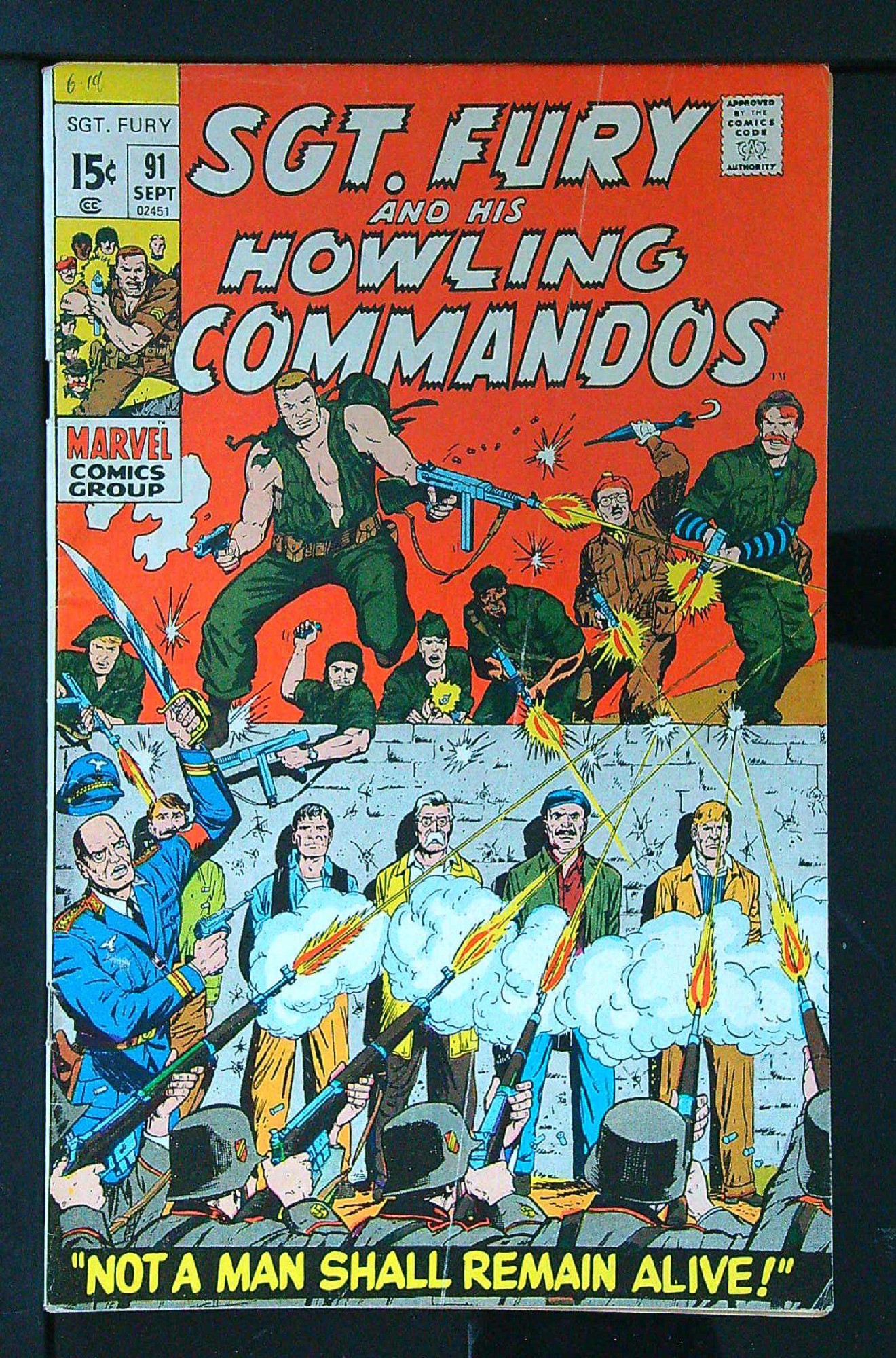 Cover of Sgt. Fury & His Howling Commandos #91. One of 250,000 Vintage American Comics on sale from Krypton!