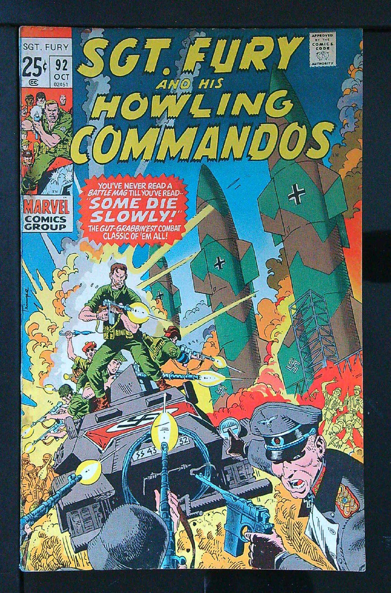 Cover of Sgt. Fury & His Howling Commandos #92. One of 250,000 Vintage American Comics on sale from Krypton!