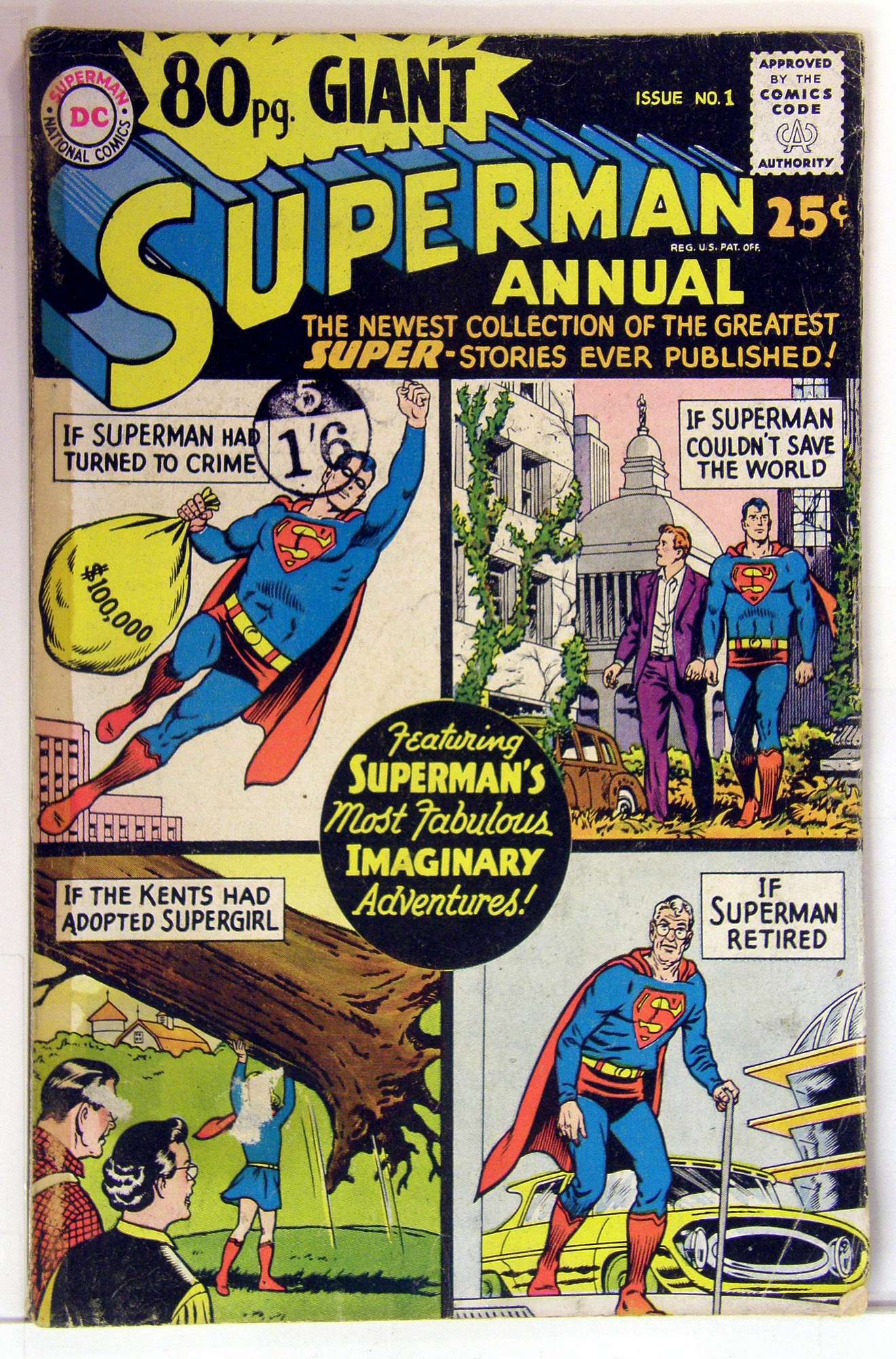 ACTUAL SCAN OF COMIC!<br>Tape stain on spine. Cover of Eighty Page Giant (Vol 1) #1. One of 250,000 Vintage American Comics on sale from Krypton!