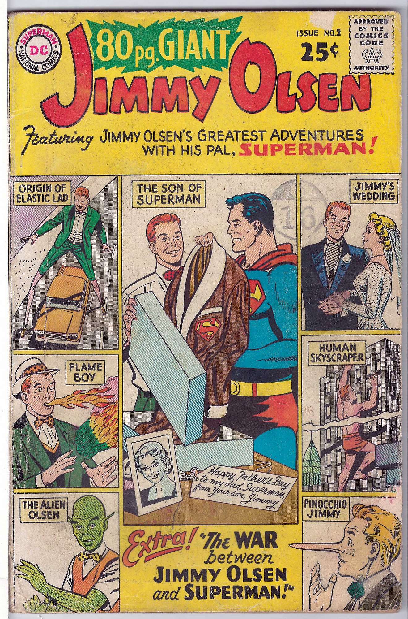 ACTUAL SCAN OF COMIC!<br>Stamp on Cover. Split on lower part of spine. Approx 3 inches - See Scan Cover of Eighty Page Giant (Vol 1) #2. One of 250,000 Vintage American Comics on sale from Krypton!