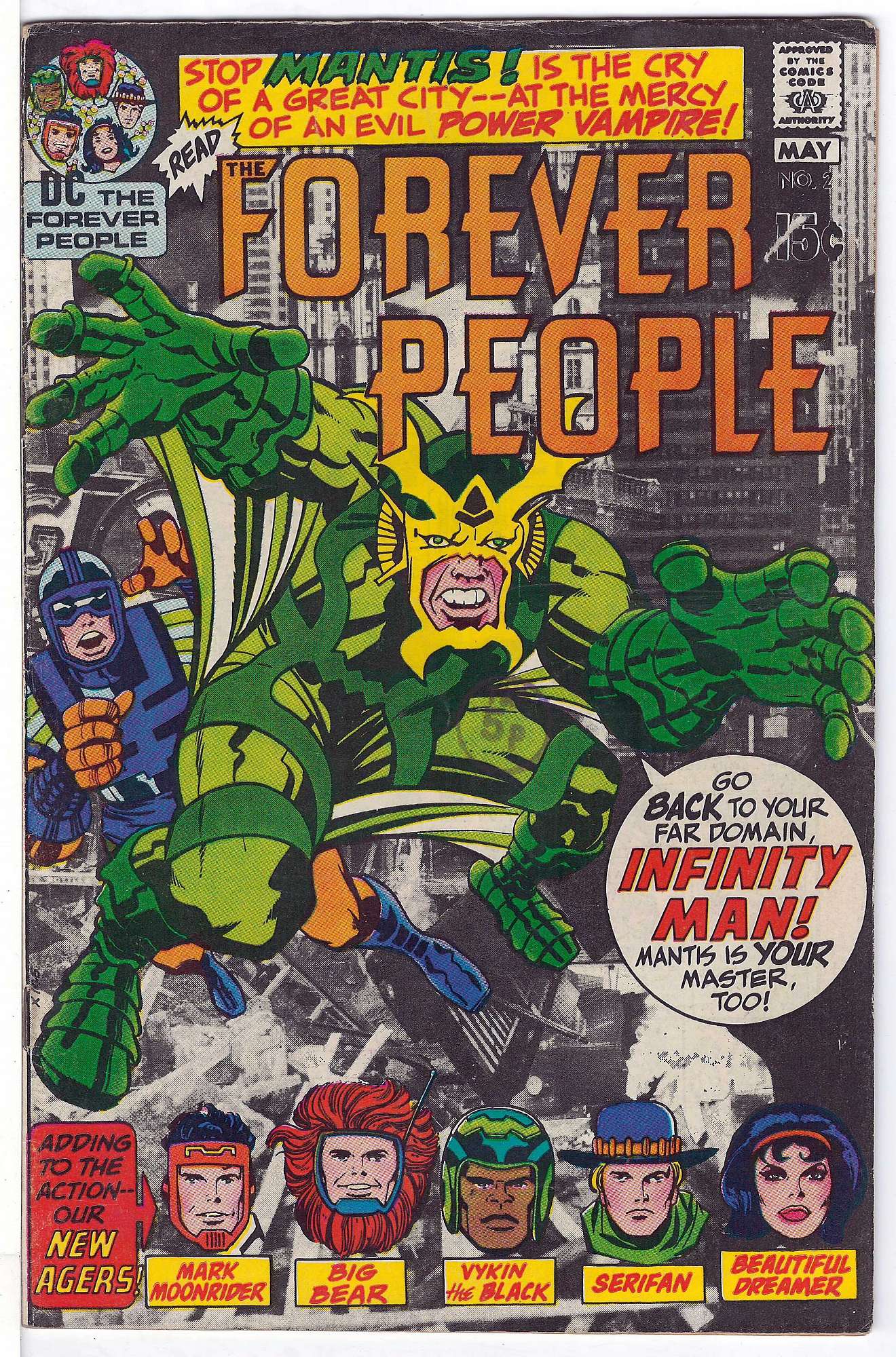 ACTUAL SCAN OF COMIC!<br>T&P Stamp on Cover - See Scan Cover of Forever People (Vol 1) The #2. One of 250,000 Vintage American Comics on sale from Krypton!