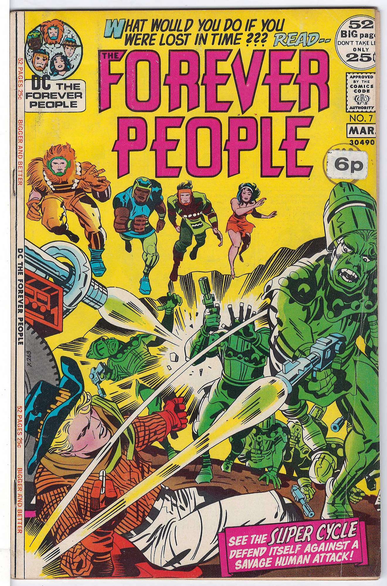 ACTUAL SCAN OF COMIC!<br>T&P Stamp and label on Cover. Slight water ripple on left corner - See Scan Cover of Forever People (Vol 1) The #7. One of 250,000 Vintage American Comics on sale from Krypton!