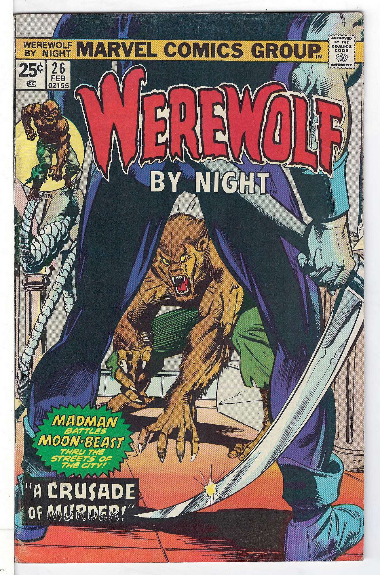 ACTUAL SCAN OF COMIC!<br> Cover of Werewolf by Night (Vol 1) #26. One of 250,000 Vintage American Comics on sale from Krypton!