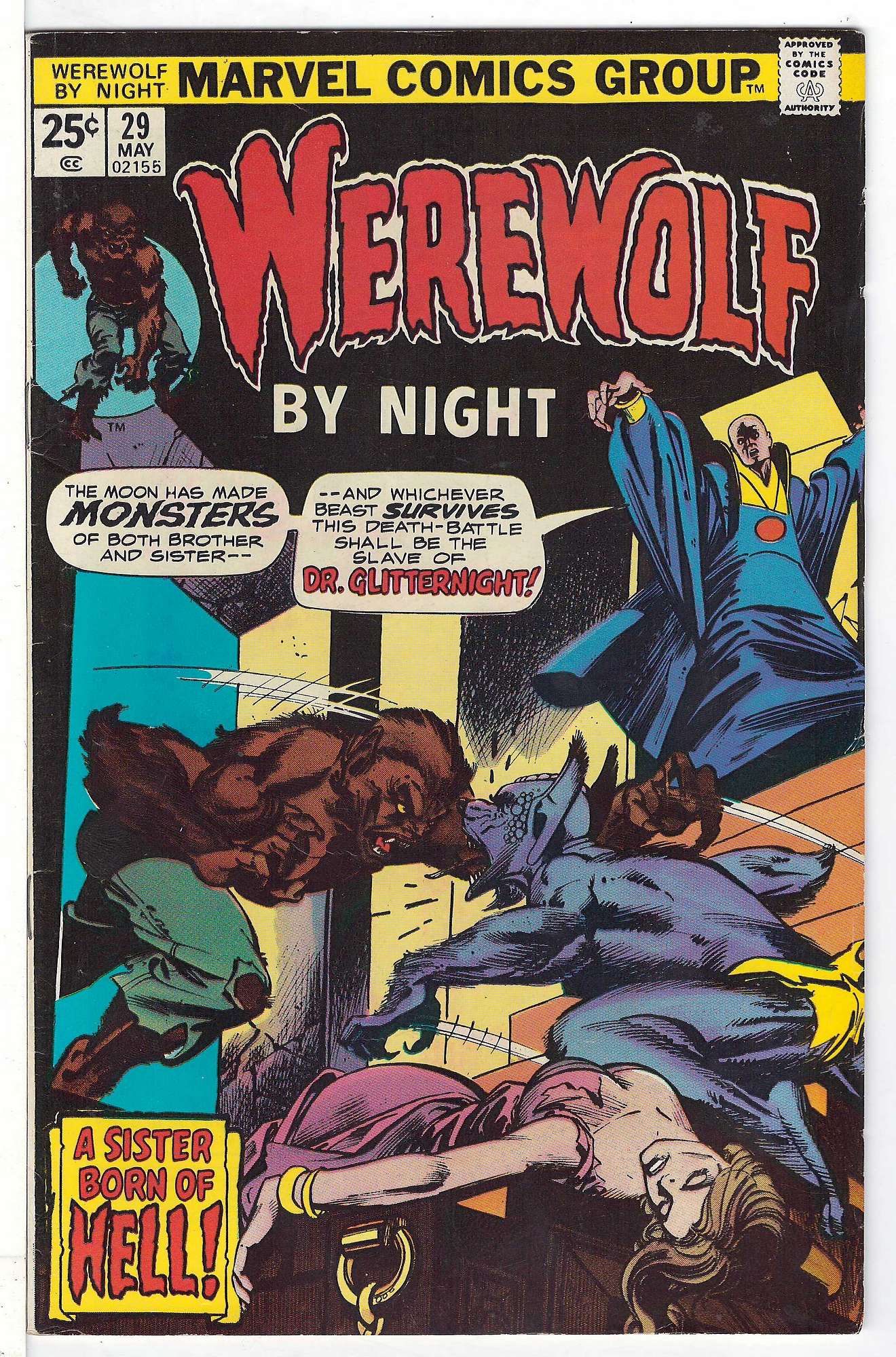 ACTUAL SCAN OF COMIC!<br> Cover of Werewolf by Night (Vol 1) #29. One of 250,000 Vintage American Comics on sale from Krypton!