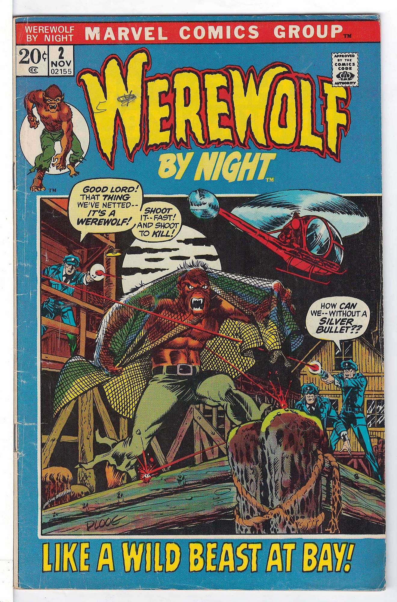 ACTUAL SCAN OF COMIC!<br>Pen on Cover - See Scan Cover of Werewolf by Night (Vol 1) #2. One of 250,000 Vintage American Comics on sale from Krypton!