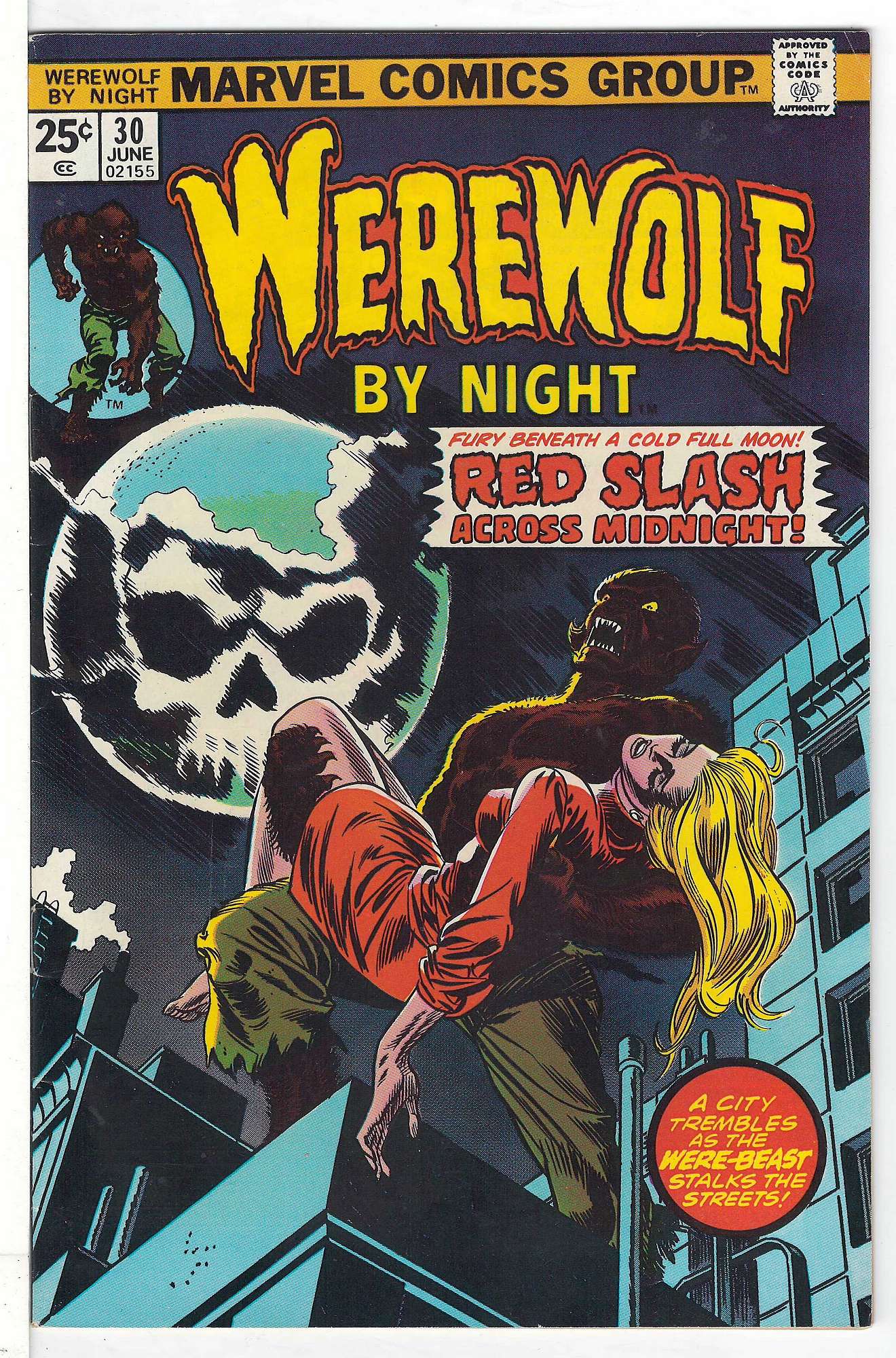 ACTUAL SCAN OF COMIC!<br> Cover of Werewolf by Night (Vol 1) #30. One of 250,000 Vintage American Comics on sale from Krypton!