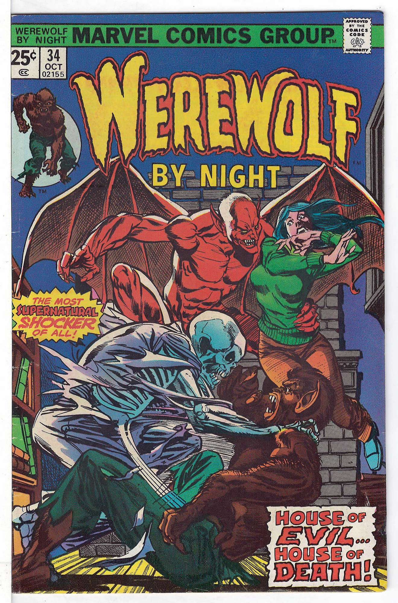ACTUAL SCAN OF COMIC!<br> Cover of Werewolf by Night (Vol 1) #34. One of 250,000 Vintage American Comics on sale from Krypton!