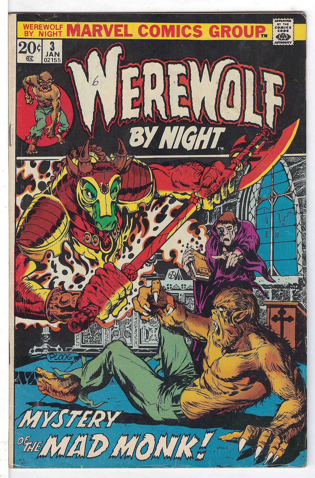 ACTUAL SCAN OF COMIC!<br>Pen on Cover - See Scan Cover of Werewolf by Night (Vol 1) #3. One of 250,000 Vintage American Comics on sale from Krypton!