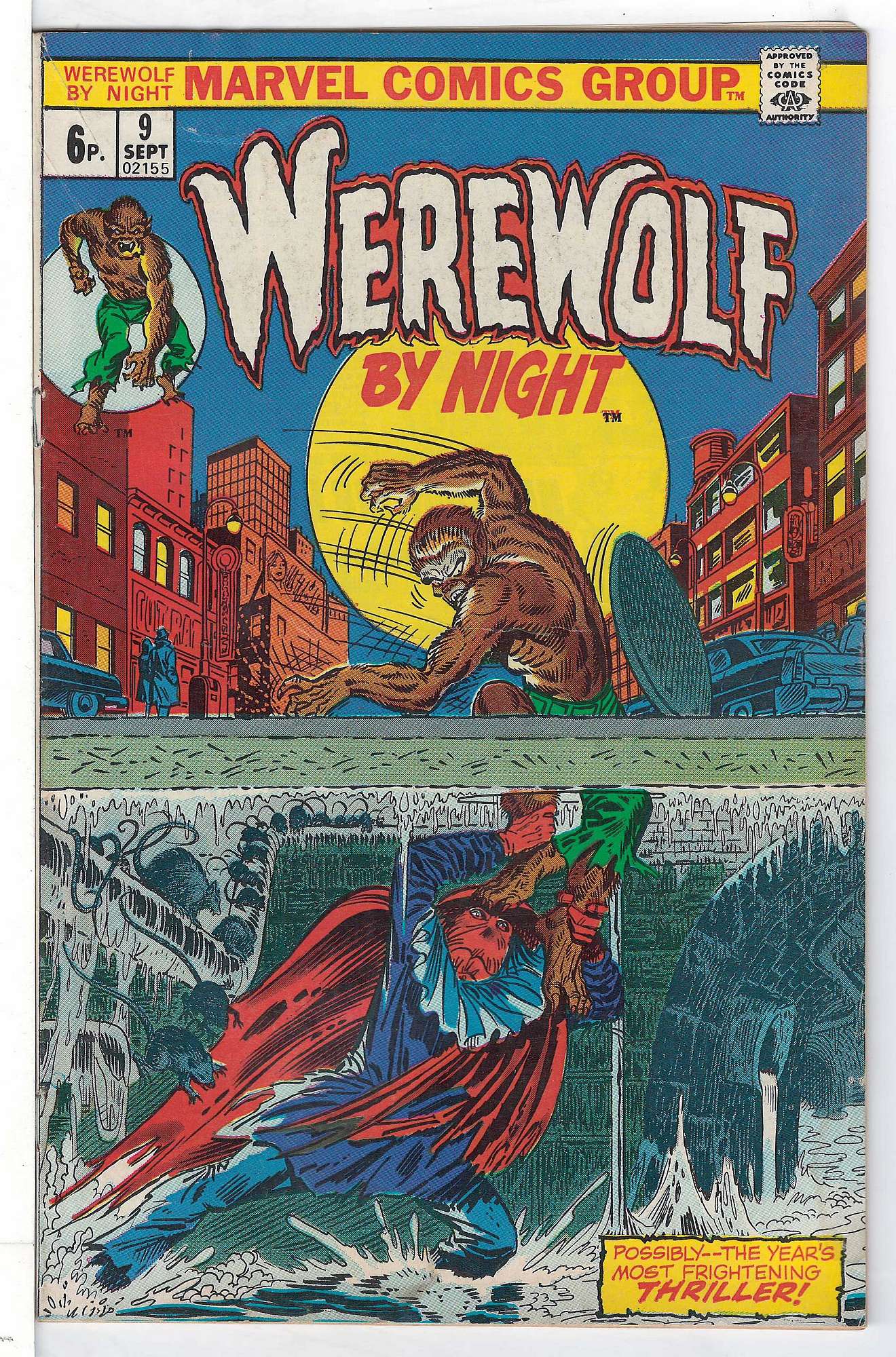 ACTUAL SCAN OF COMIC!<br> Cover of Werewolf by Night (Vol 1) #9. One of 250,000 Vintage American Comics on sale from Krypton!