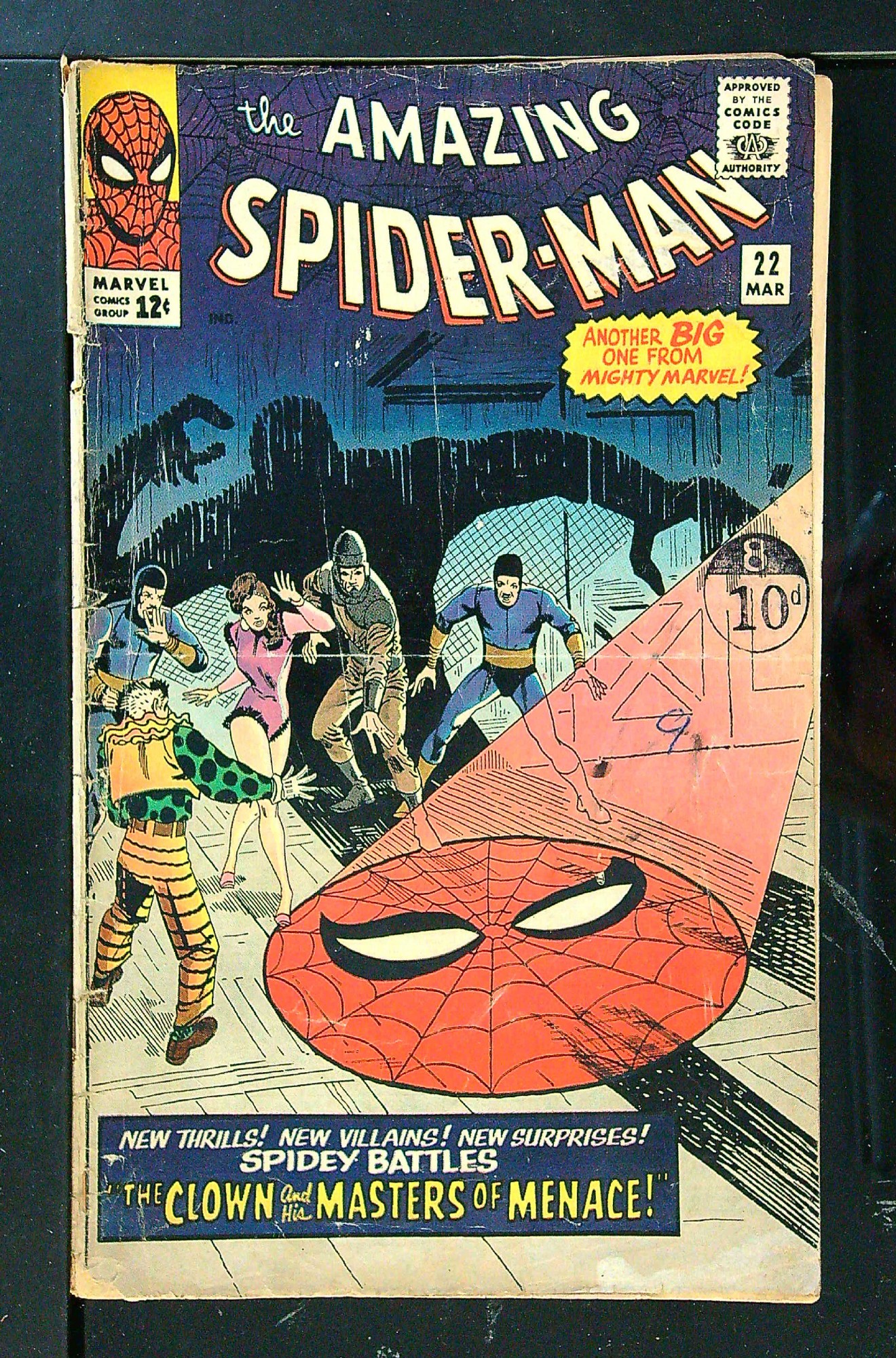 1st Princess Python<br>ACTUAL SCAN OF COMIC!<br>Distribution Stamp on Cover - Rolled Spine - See Scan Cover of Amazing Spider-Man (Vol 1) #22. One of 250,000 Vintage American Comics on sale from Krypton!