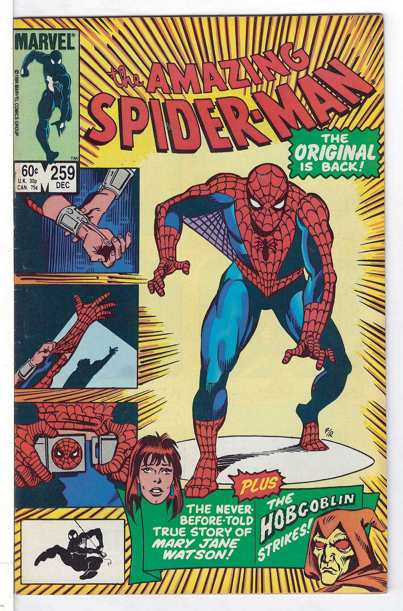 ACTUAL SCAN OF COMIC!<br>Yellowing Pages Cover of Amazing Spider-Man (Vol 1) #259. One of 250,000 Vintage American Comics on sale from Krypton!