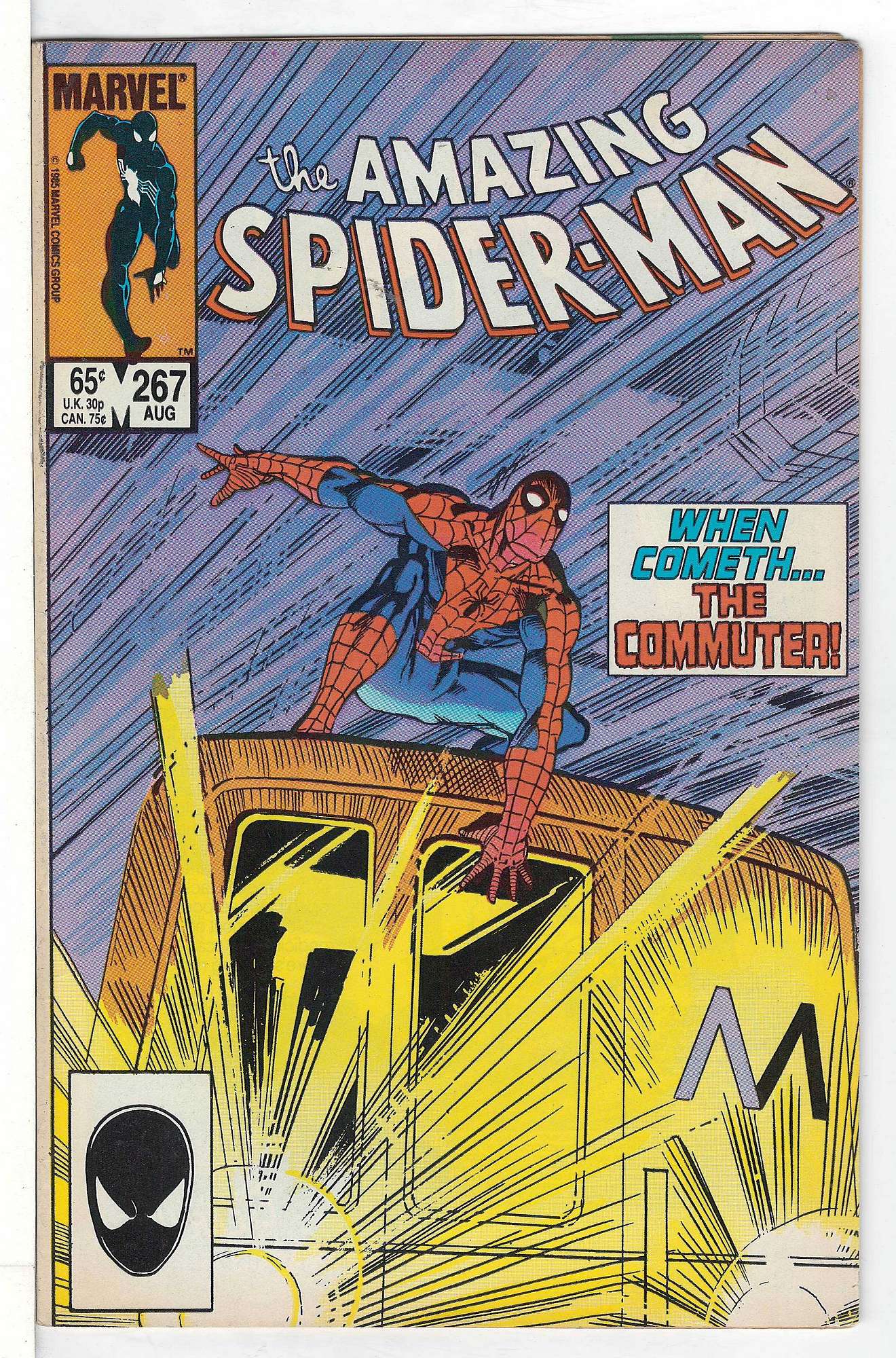 ACTUAL SCAN OF COMIC!<br>Yellowing Pages Cover of Amazing Spider-Man (Vol 1) #267. One of 250,000 Vintage American Comics on sale from Krypton!