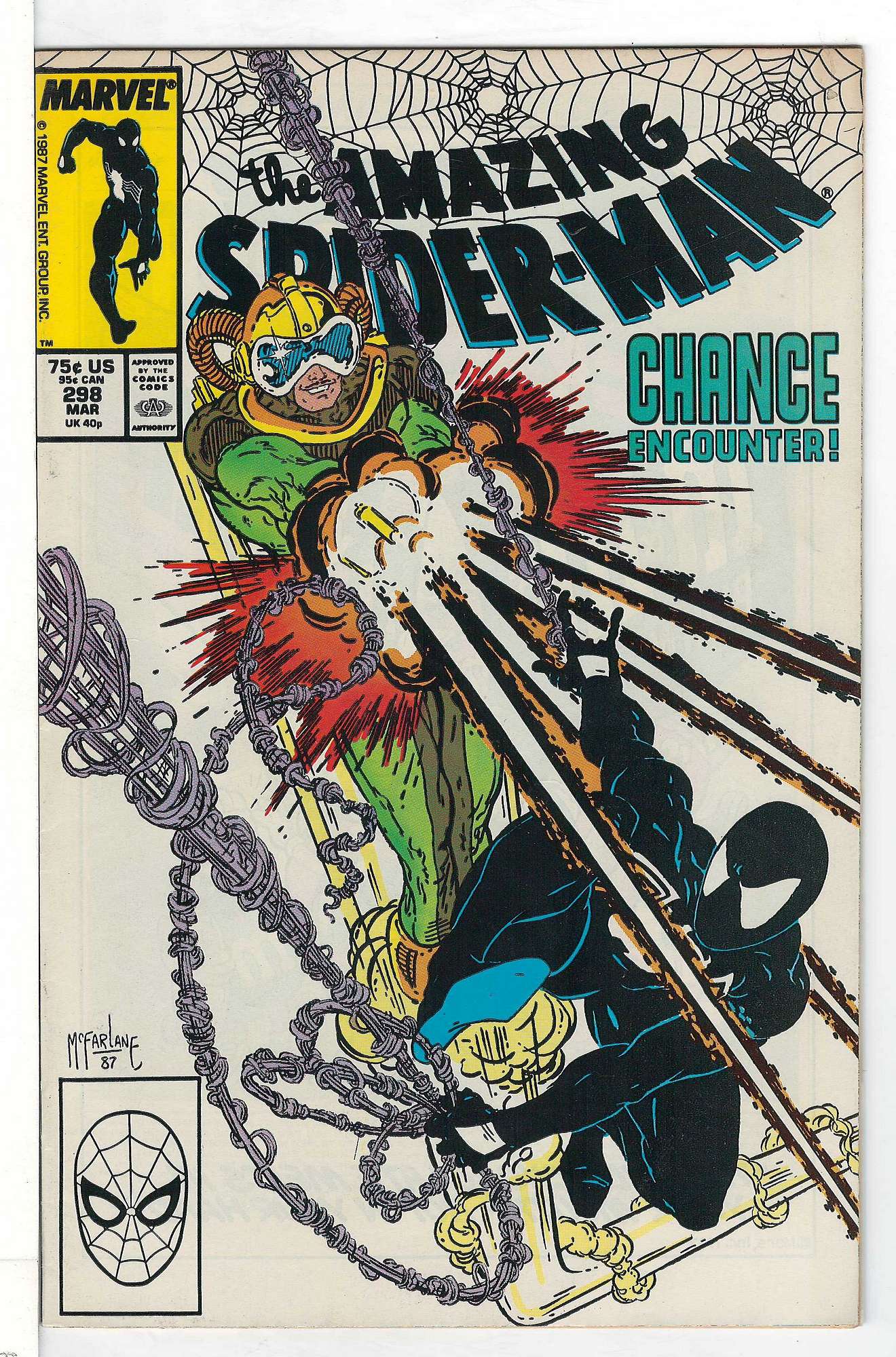 1st Venom - Cameo<br>ACTUAL SCAN OF COMIC!<br> Cover of Amazing Spider-Man (Vol 1) #298. One of 250,000 Vintage American Comics on sale from Krypton!