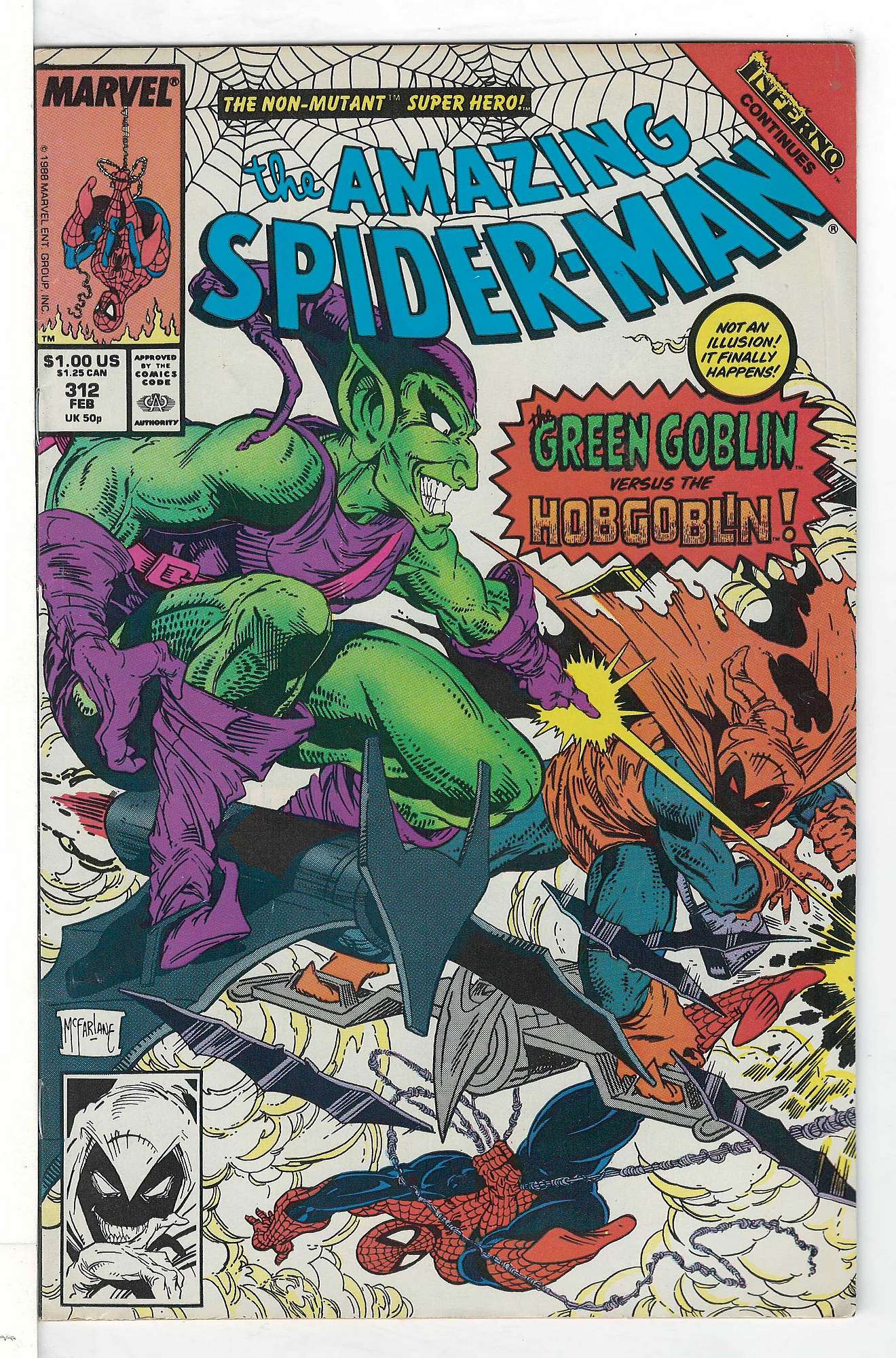 ACTUAL SCAN OF COMIC!<br> Cover of Amazing Spider-Man (Vol 1) #312. One of 250,000 Vintage American Comics on sale from Krypton!