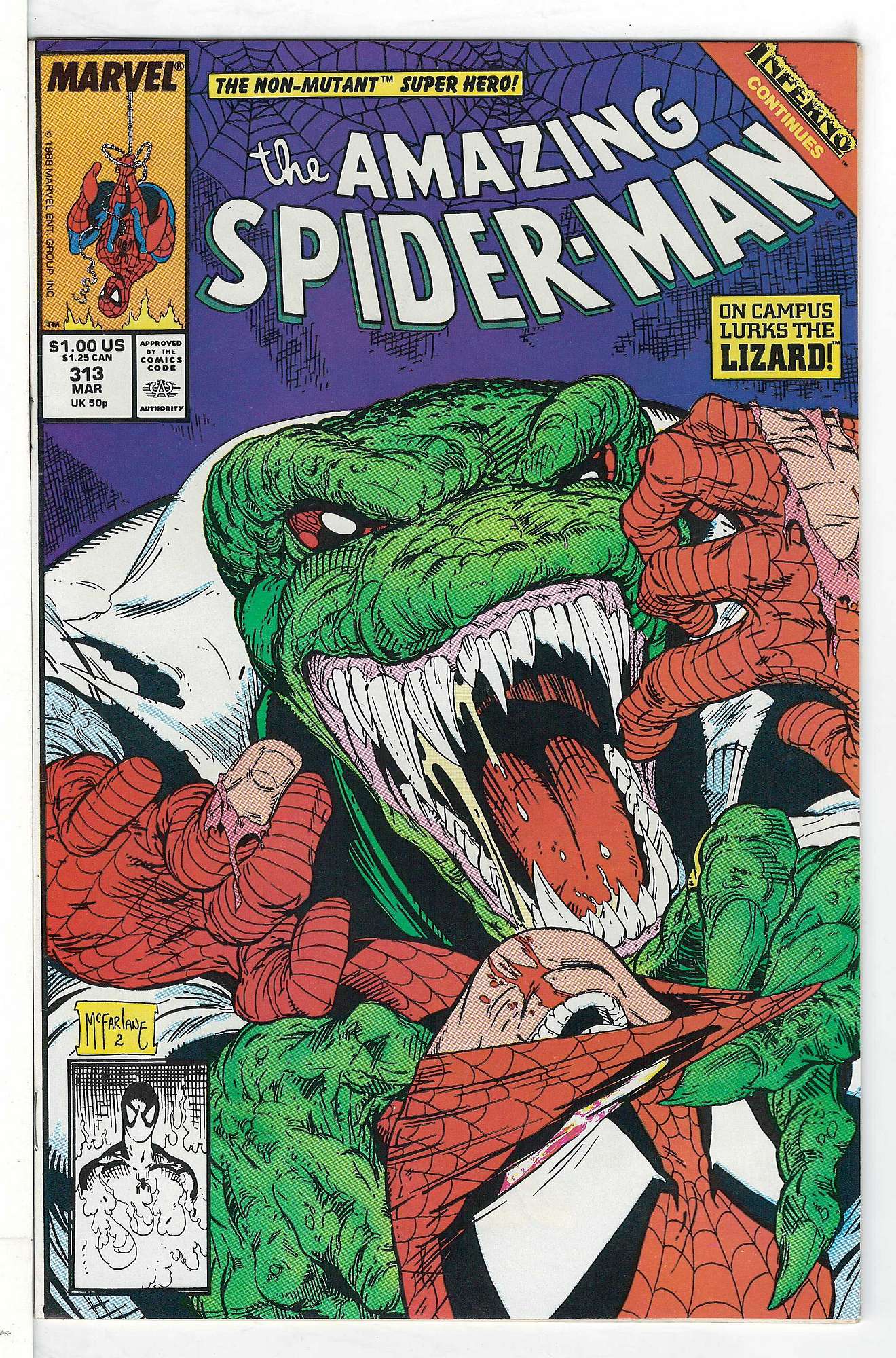 ACTUAL SCAN OF COMIC!<br> Cover of Amazing Spider-Man (Vol 1) #313. One of 250,000 Vintage American Comics on sale from Krypton!