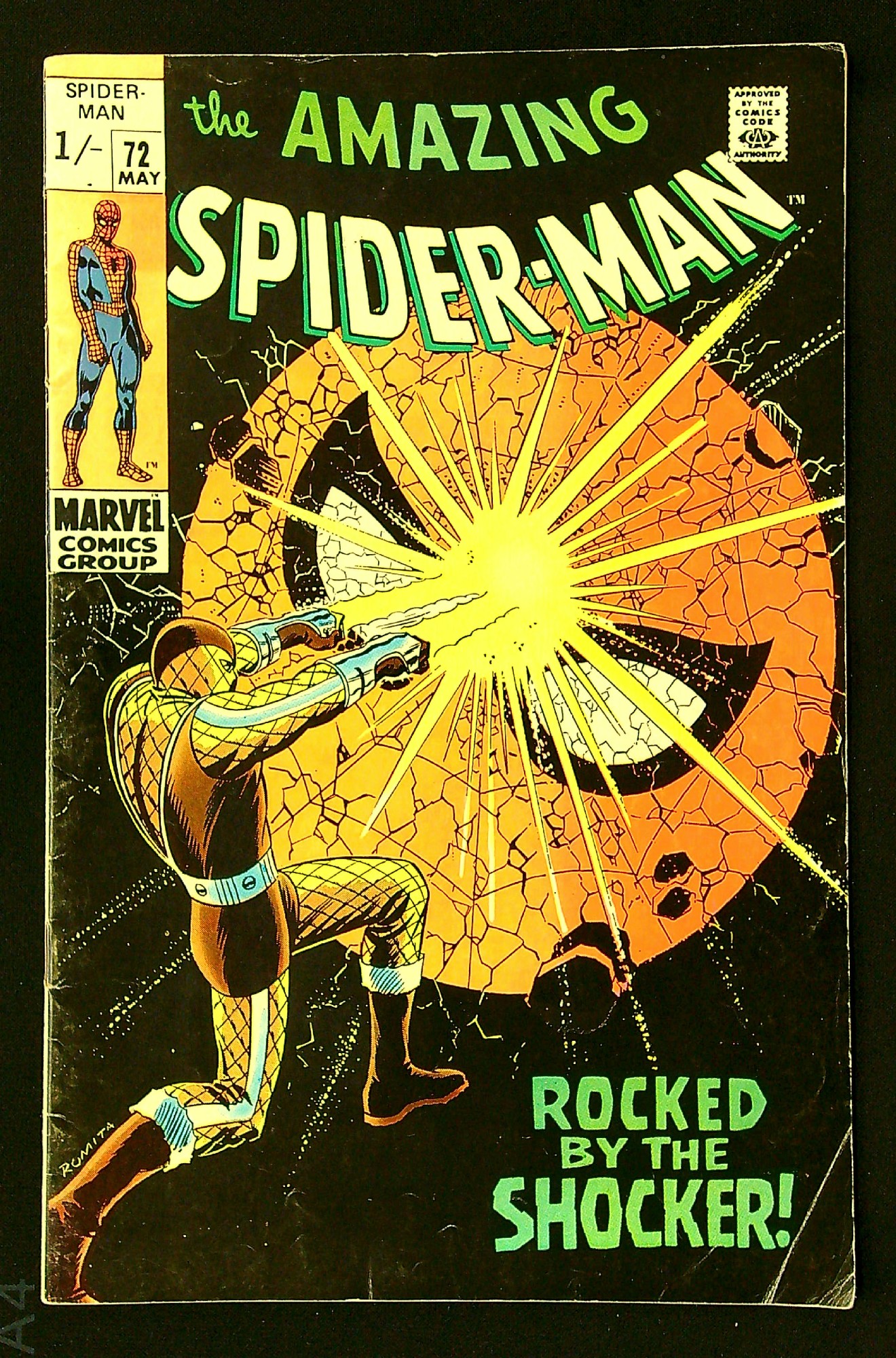 2nd app Shocker<br>ACTUAL SCAN OF COMIC!<br> Cover of Amazing Spider-Man (Vol 1) #72. One of 250,000 Vintage American Comics on sale from Krypton!