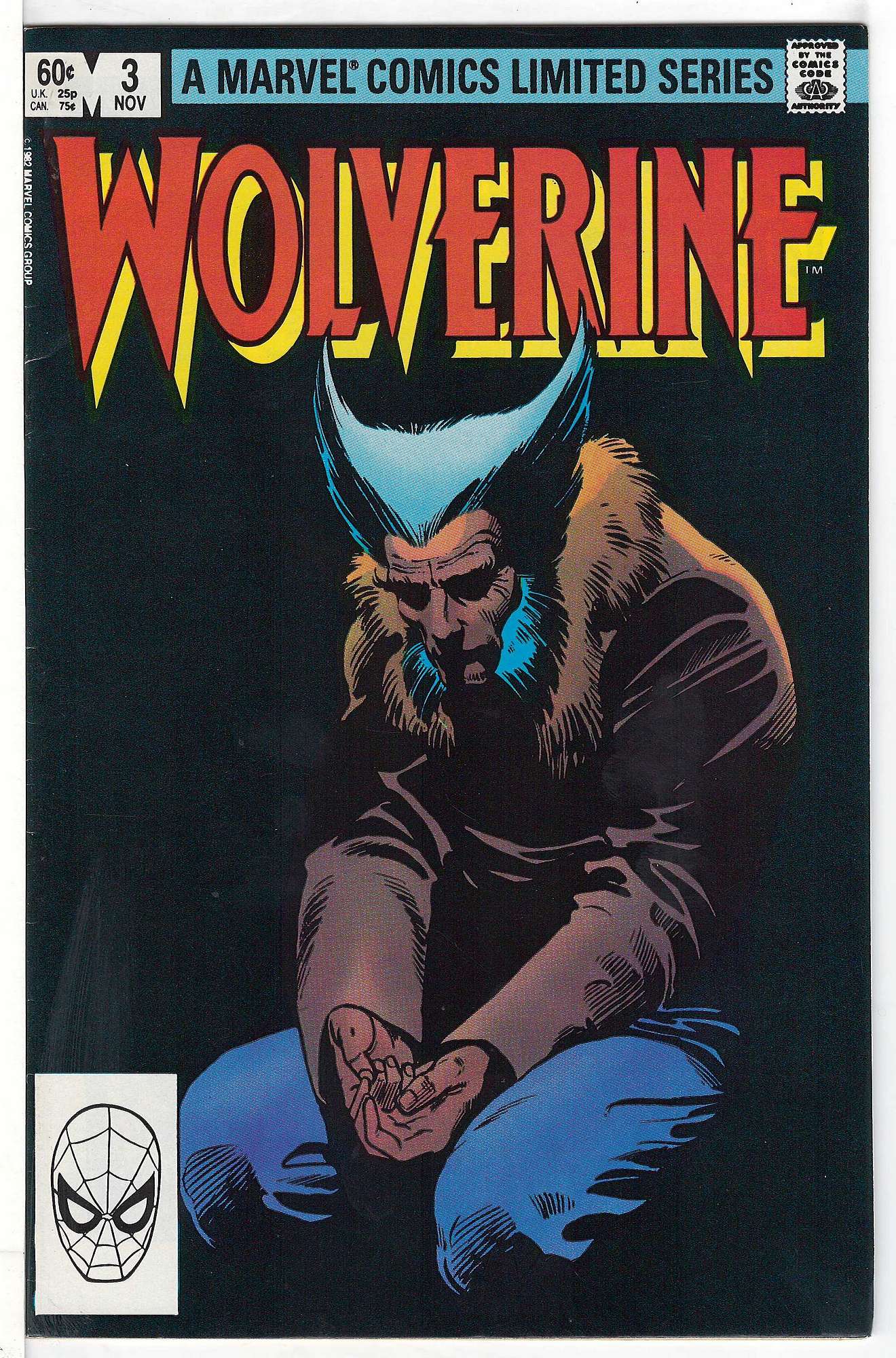 ACTUAL SCAN OF COMIC!<br> Cover of Wolverine (1982 Ltd) #3. One of 250,000 Vintage American Comics on sale from Krypton!