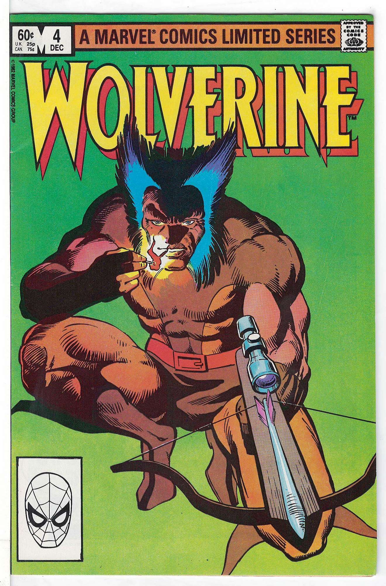 ACTUAL SCAN OF COMIC!<br> Cover of Wolverine (1982 Ltd) #4. One of 250,000 Vintage American Comics on sale from Krypton!
