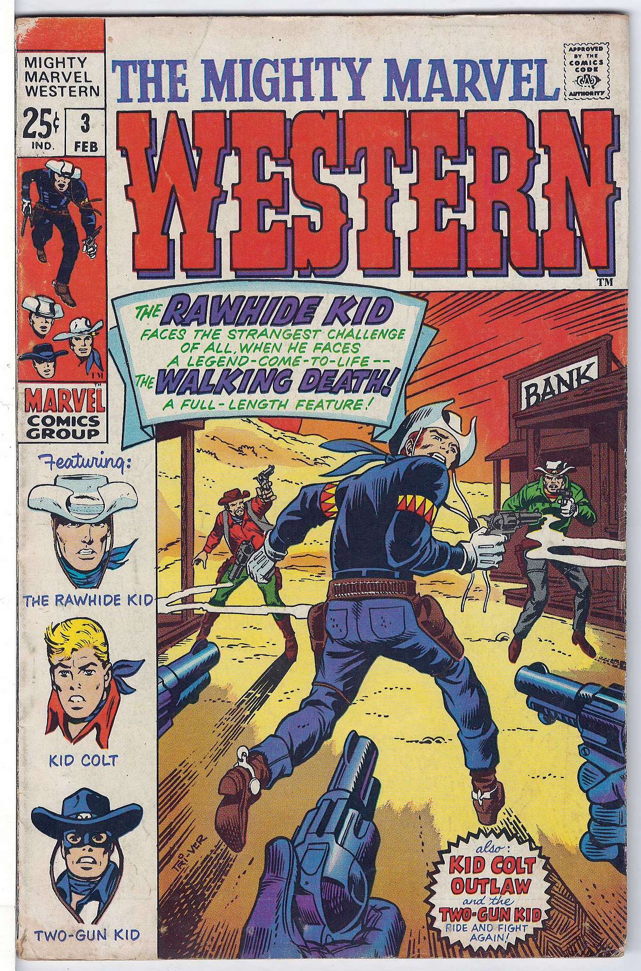 ACTUAL SCAN OF COMIC!<br> Cover of Mighty Marvel Western (Vol 1) #3. One of 250,000 Vintage American Comics on sale from Krypton!