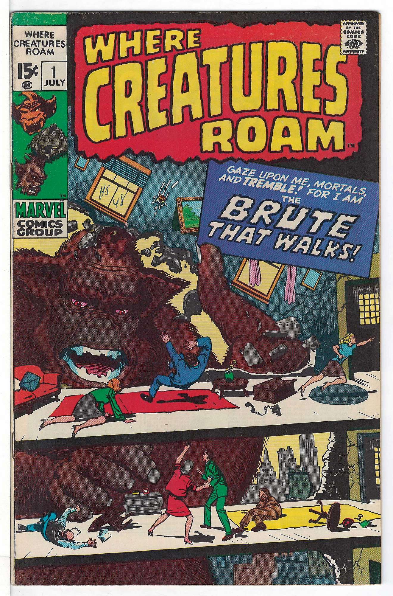 ACTUAL SCAN OF COMIC!<br> Cover of Where Creatures Roam #1. One of 250,000 Vintage American Comics on sale from Krypton!