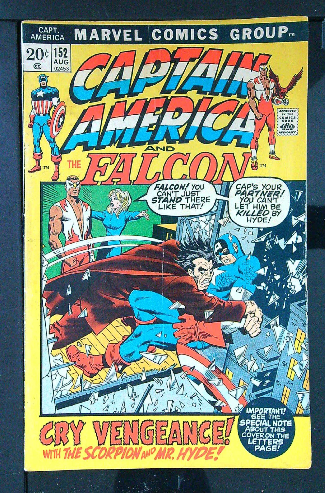 Cover of Captain America (Vol 1) #152. One of 250,000 Vintage American Comics on sale from Krypton!