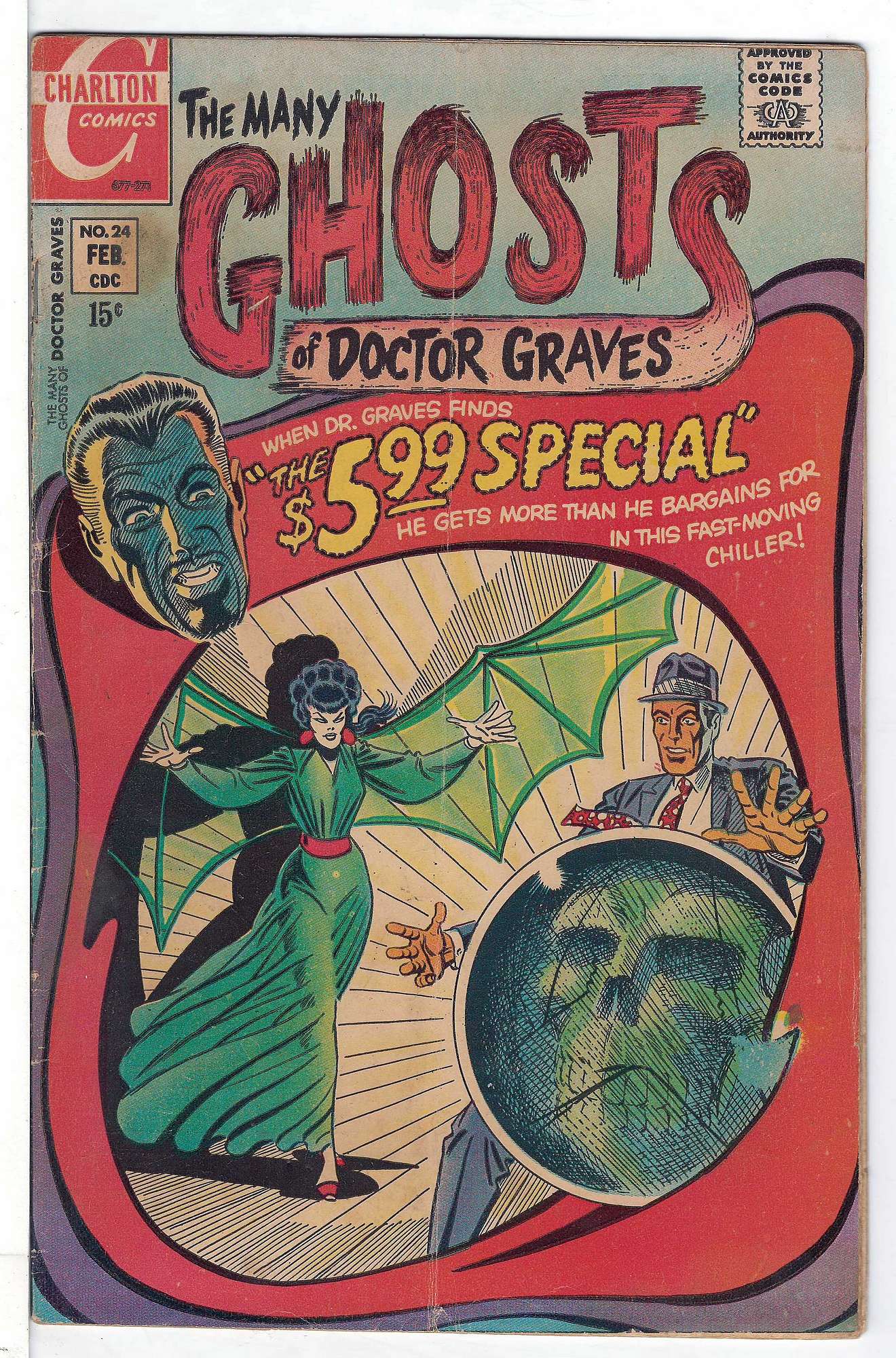 Ditko Art<br>ACTUAL SCAN OF COMIC!<br> Cover of Many Ghosts of Doctor Graves #24. One of 250,000 Vintage American Comics on sale from Krypton!