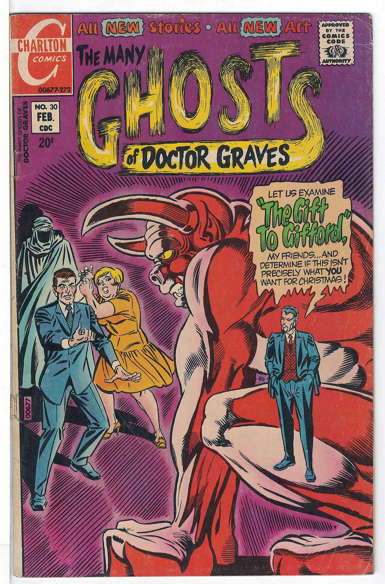 Ditko Art<br>ACTUAL SCAN OF COMIC!<br>Popped lower staple - See Scan Cover of Many Ghosts of Doctor Graves #30. One of 250,000 Vintage American Comics on sale from Krypton!