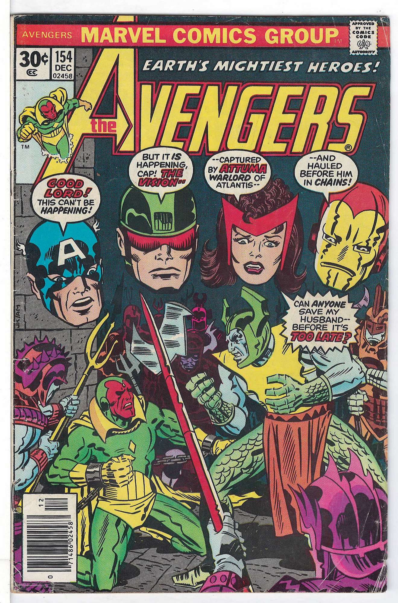 Cover of Avengers (Vol 1) #154. One of 250,000 Vintage American Comics on sale from Krypton!