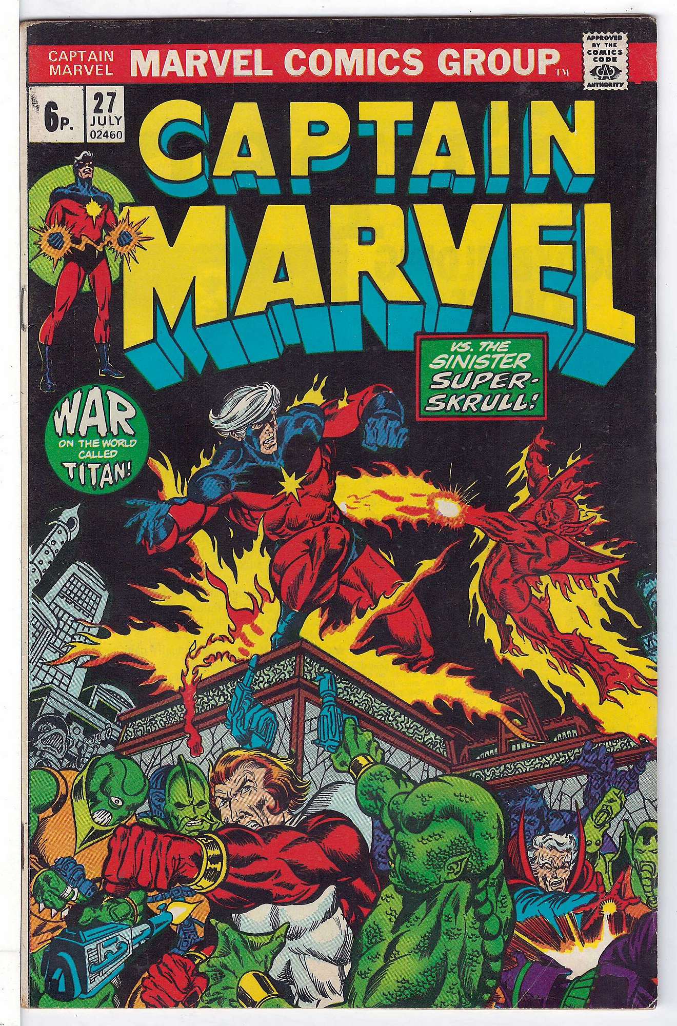 ACTUAL SCAN OF COMIC!<br> Cover of Captain Marvel (Vol 1) #27. One of 250,000 Vintage American Comics on sale from Krypton!