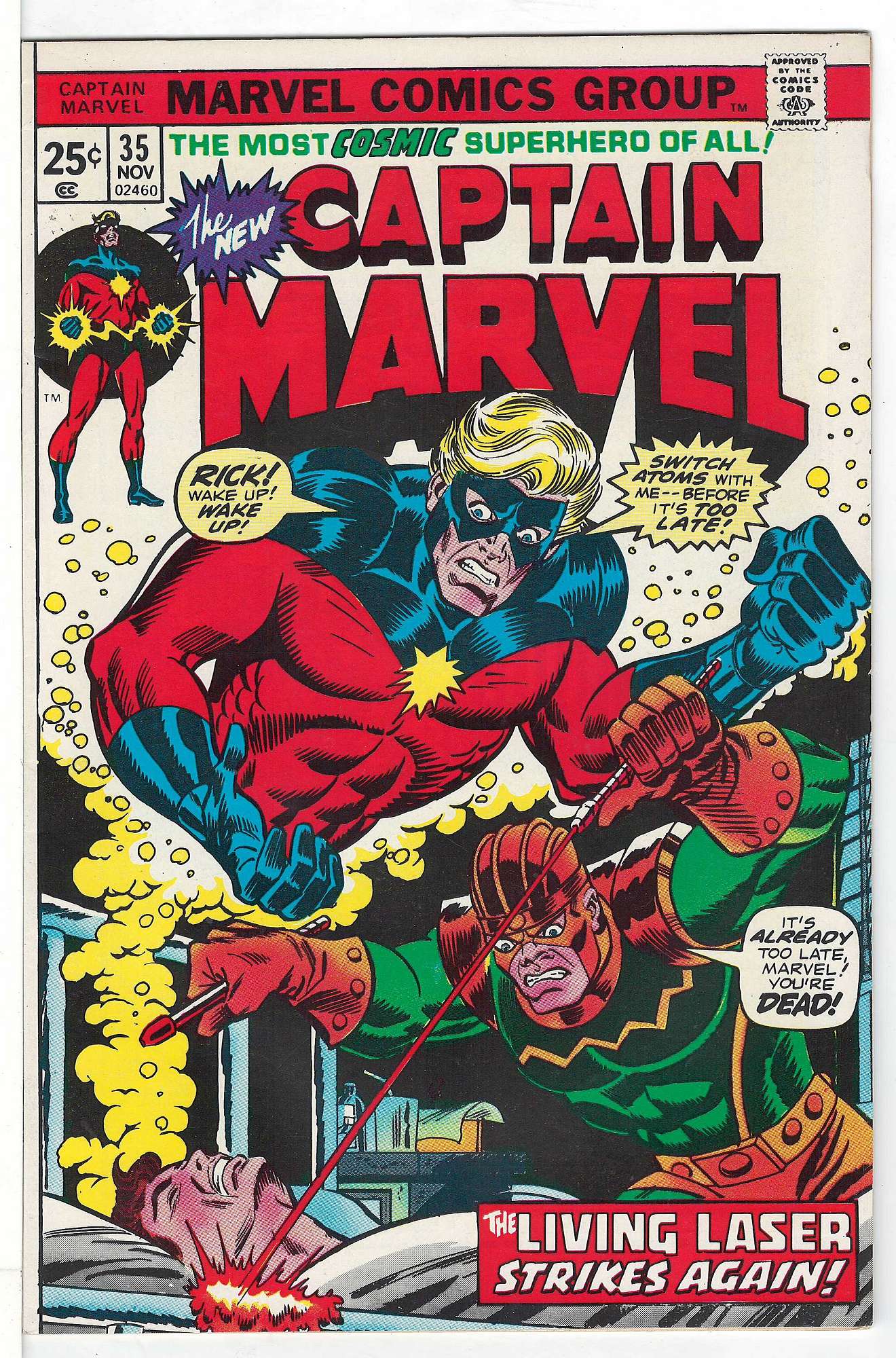 ACTUAL SCAN OF COMIC!<br> Cover of Captain Marvel (Vol 1) #35. One of 250,000 Vintage American Comics on sale from Krypton!