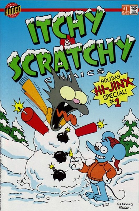 Cover of Itchy & Scratchy Comics Holiday Hi-Jinx Special #1. One of 250,000 Vintage American Comics on sale from Krypton!