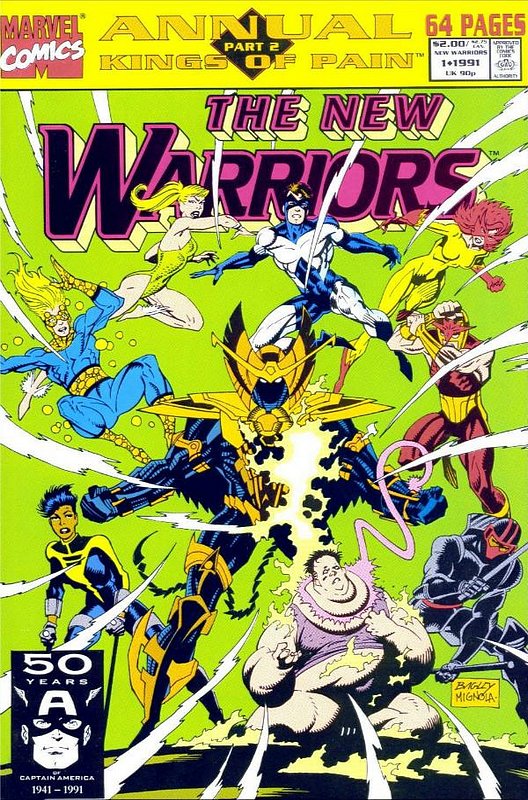 Cover of New Warriors Annual #1. One of 250,000 Vintage American Comics on sale from Krypton!